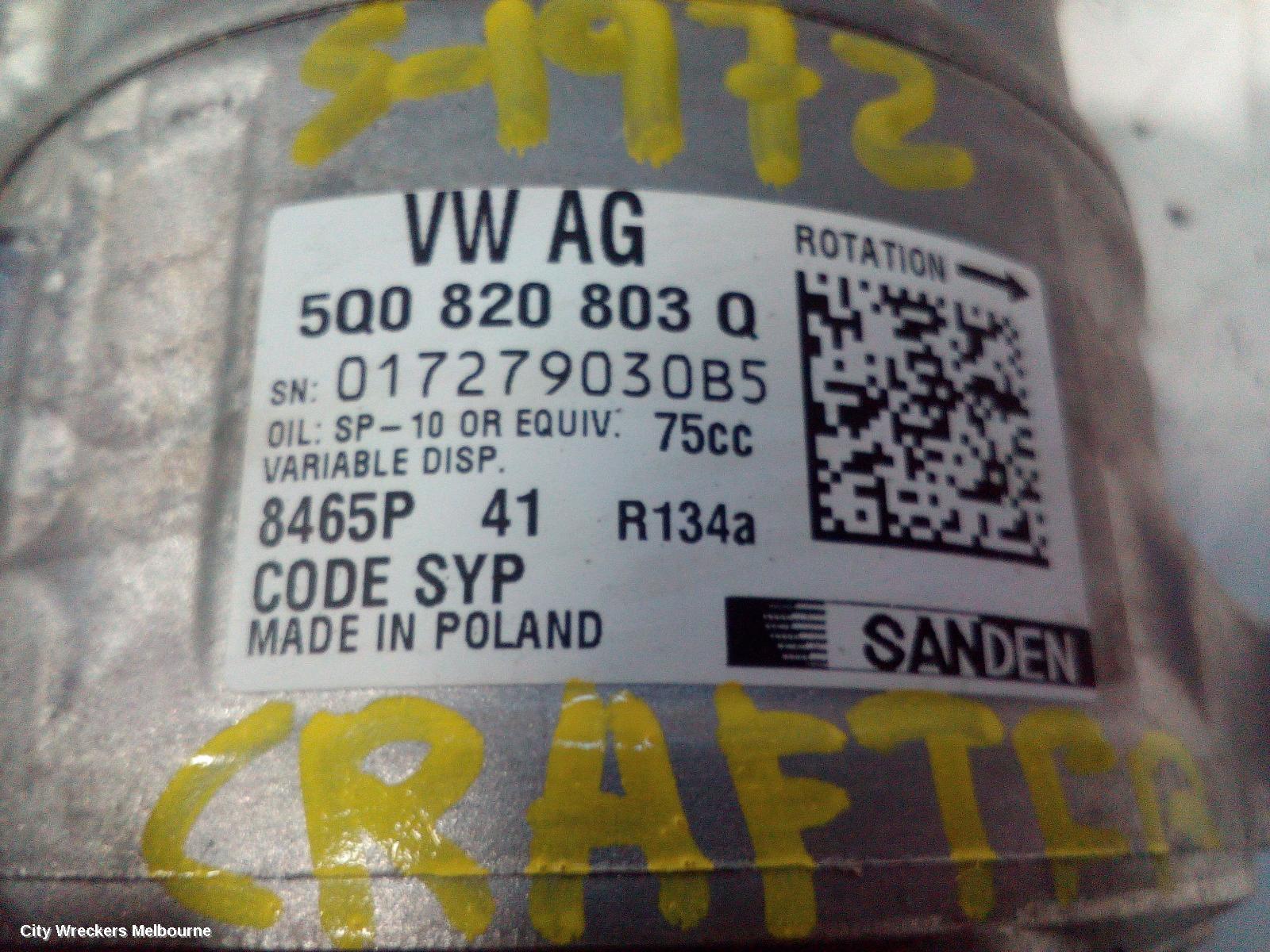 VOLKSWAGEN CRAFTER A/C COMPRESSOR, SY1, 2.0, DIESEL, SANDEN, 08/2017 ONWARDS - Image 1