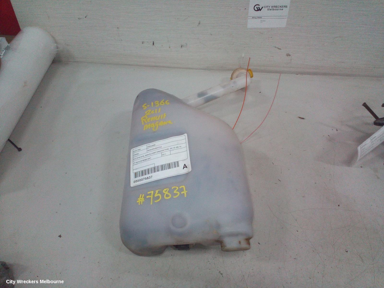 RENAULT MEGANE WASHER BOTTLE, X32/X95/K95, NON H/LAMP WASHER TYPE, 09/2010 - 05/2016 - Image 1
