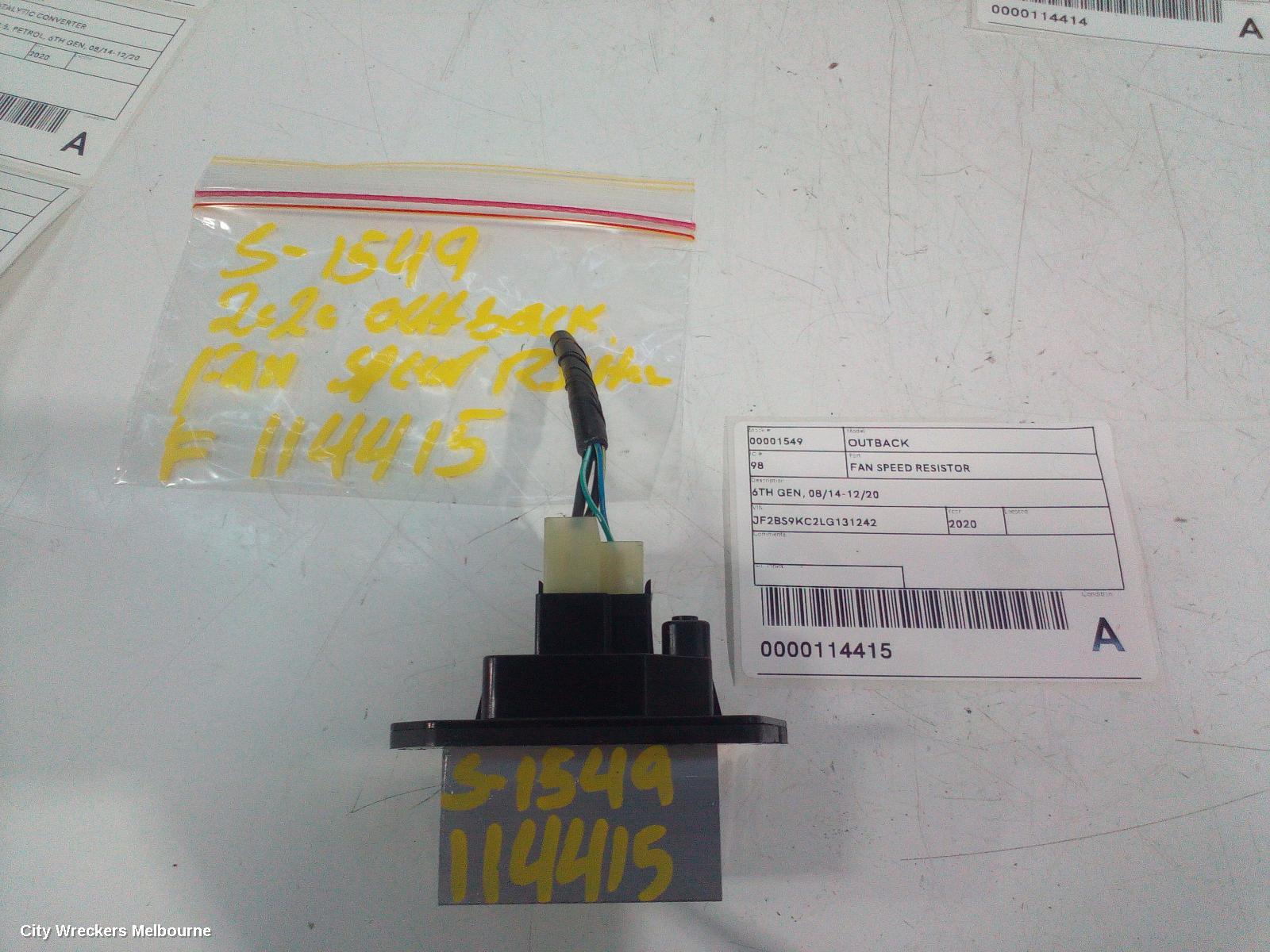 SUBARU OUTBACK FAN SPEED RESISTOR, 6TH GEN, 08/2014 - 12/2020 - Image 2