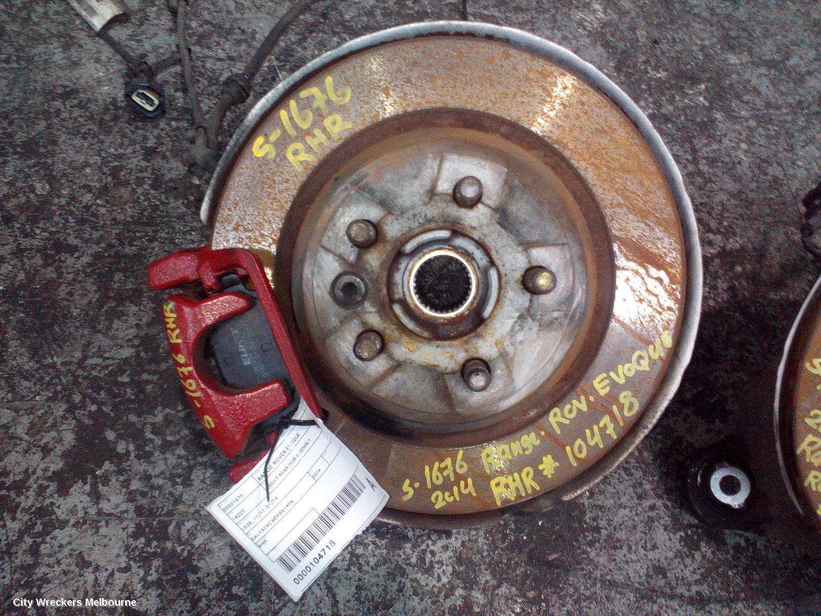 LAND ROVER RANGEROVER EVOQUE RIGHT REAR HUB ASSEMBLY, L538, 11/2011 - 01/2019 - Image 1