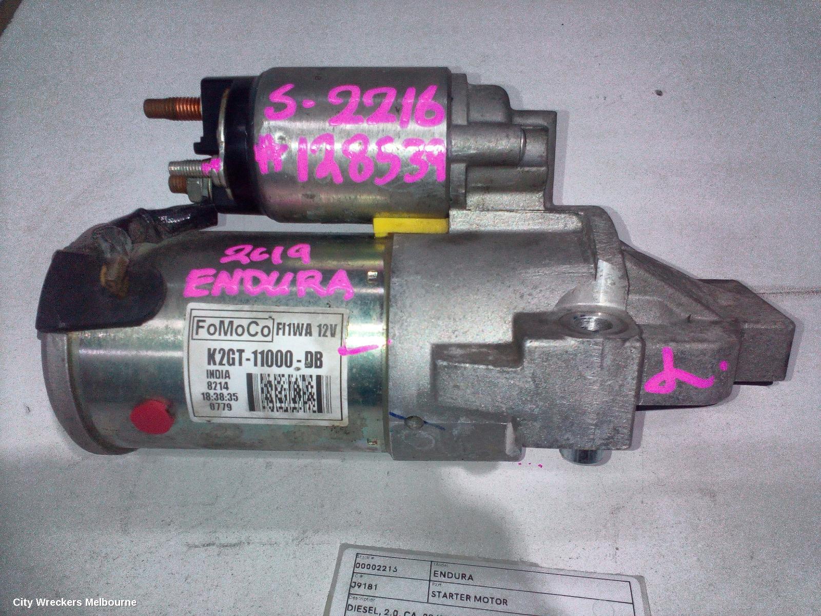 FORD ENDURA STARTER, DIESEL, 2.0, CA, 09/2018 - 06/2020 - Image 2