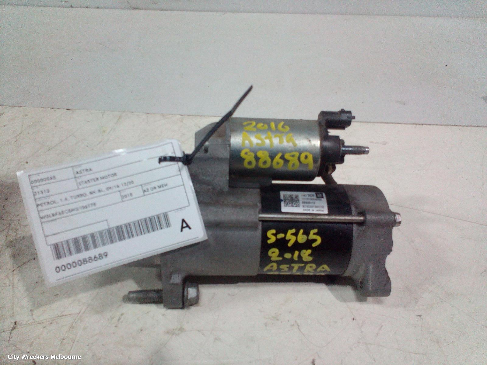HOLDEN ASTRA STARTER, PETROL, 1.4, TURBO, BK-BL, 09/2016 - 12/2020 - Image 3