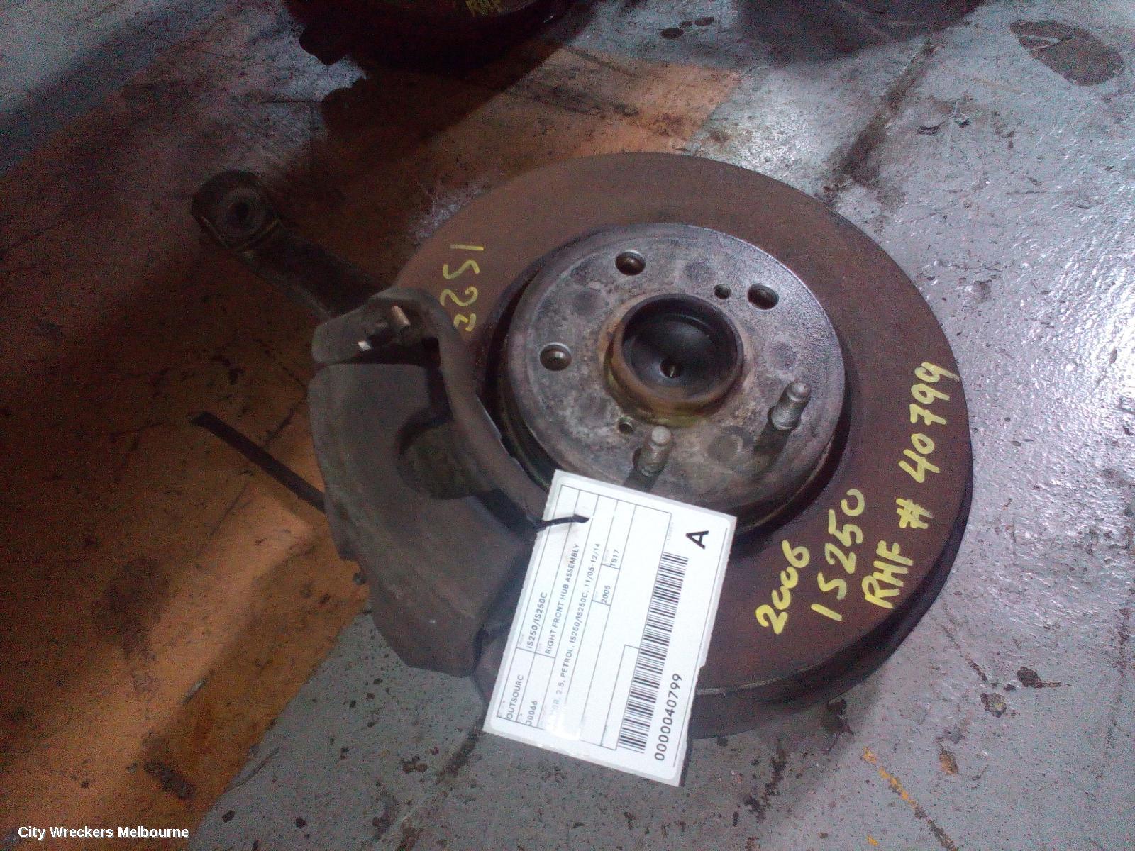 LEXUS IS250/IS250C RIGHT FRONT HUB ASSEMBLY, GSE20R, 2.5, PETROL, IS250/IS250C, 11/2005 - 12/2014 - Image 2