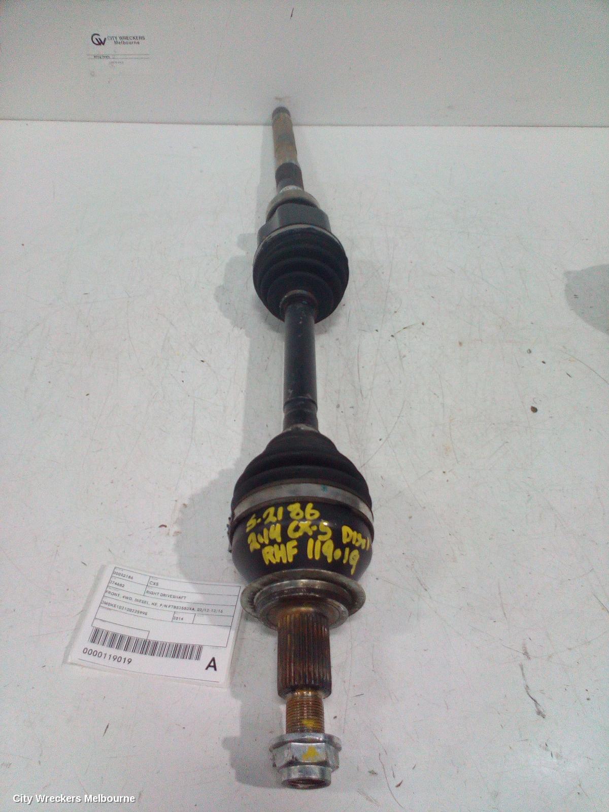 MAZDA CX5 RIGHT DRIVESHAFT, FRONT, 4WD, DIESEL, KE, P/N FTB52550XA, 02/2012 - 12/2016 - Image 1