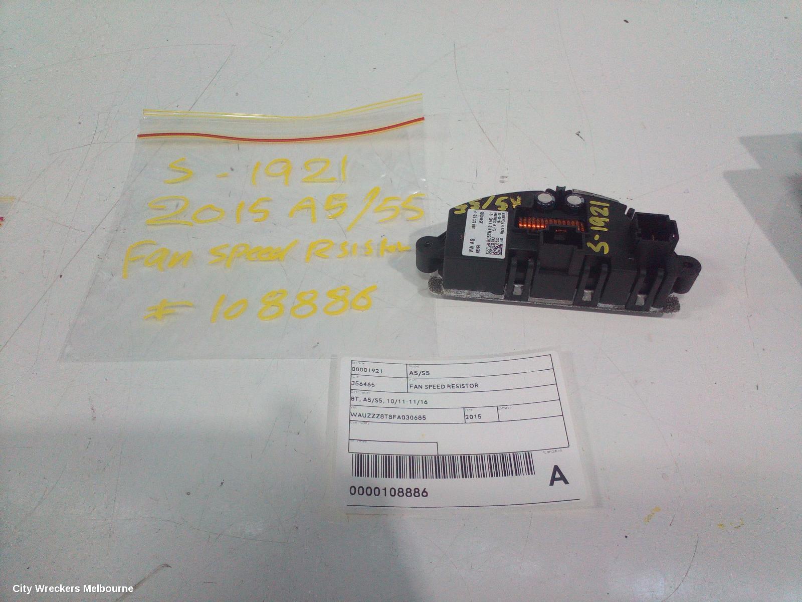 AUDI A5 FAN SPEED RESISTOR, 8T, A5/S5, 10/2011 - 11/2016 - Image 1