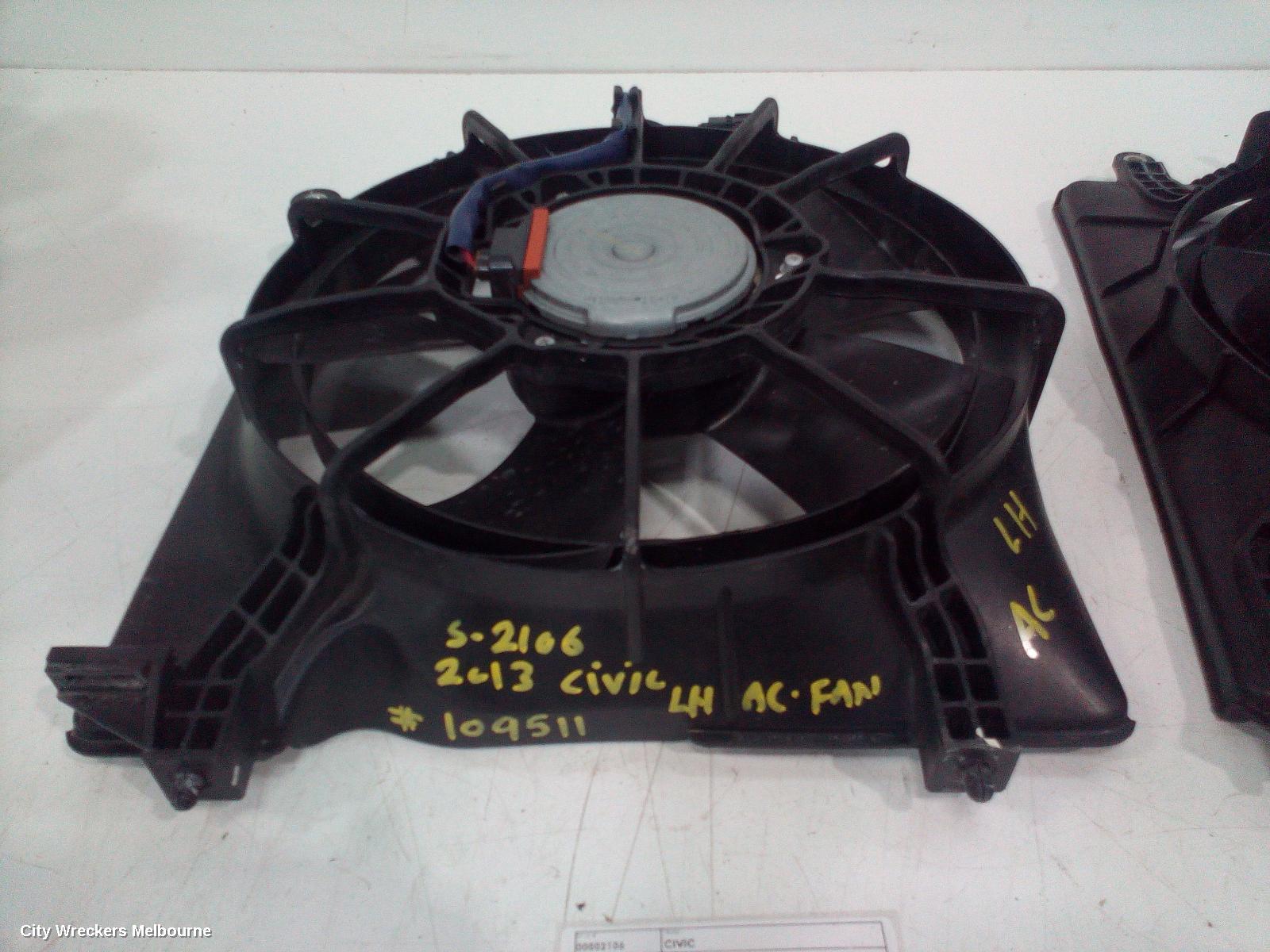 HONDA CIVIC FAN, A/C FAN, HATCH (VIN SHHFK), 1.8, PETROL, 9TH GEN, 06/2012 - 04/2016 - Image 1