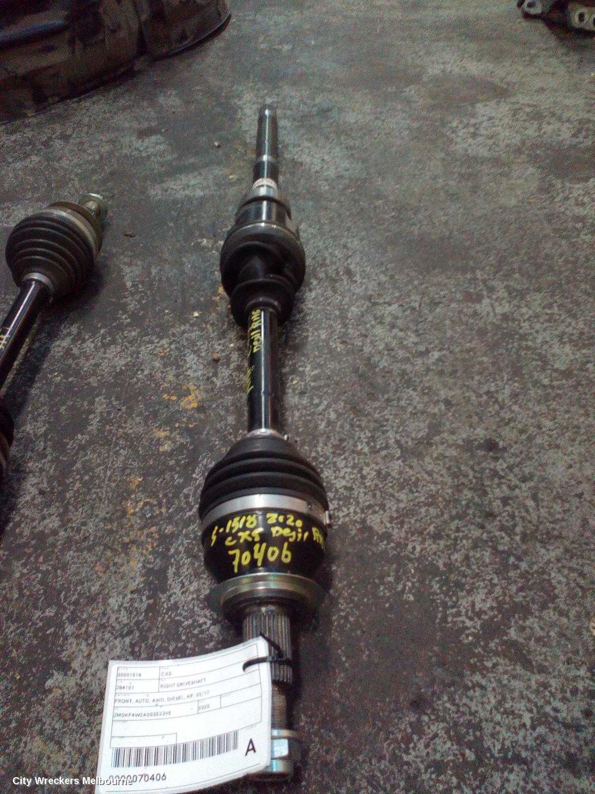 MAZDA CX5 RIGHT DRIVESHAFT, FRONT, AUTO, AWD, DIESEL, KF, 02/2017 ONWARDS - Image 1