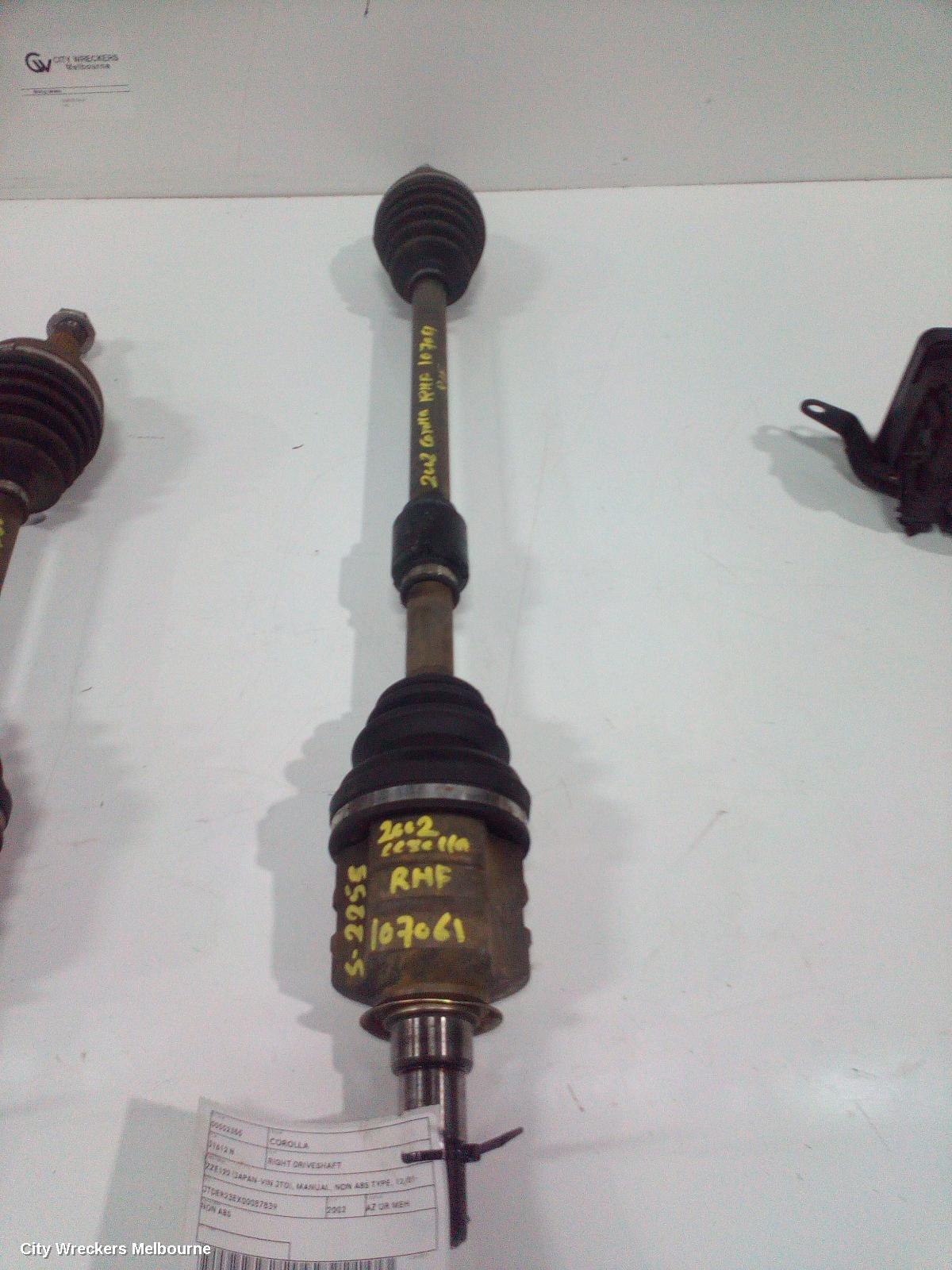 TOYOTA COROLLA RIGHT DRIVESHAFT, ZZE122 (JAPAN-VIN JTD), MANUAL, NON ABS TYPE, 12/2001 - 06/2007 - Image 1