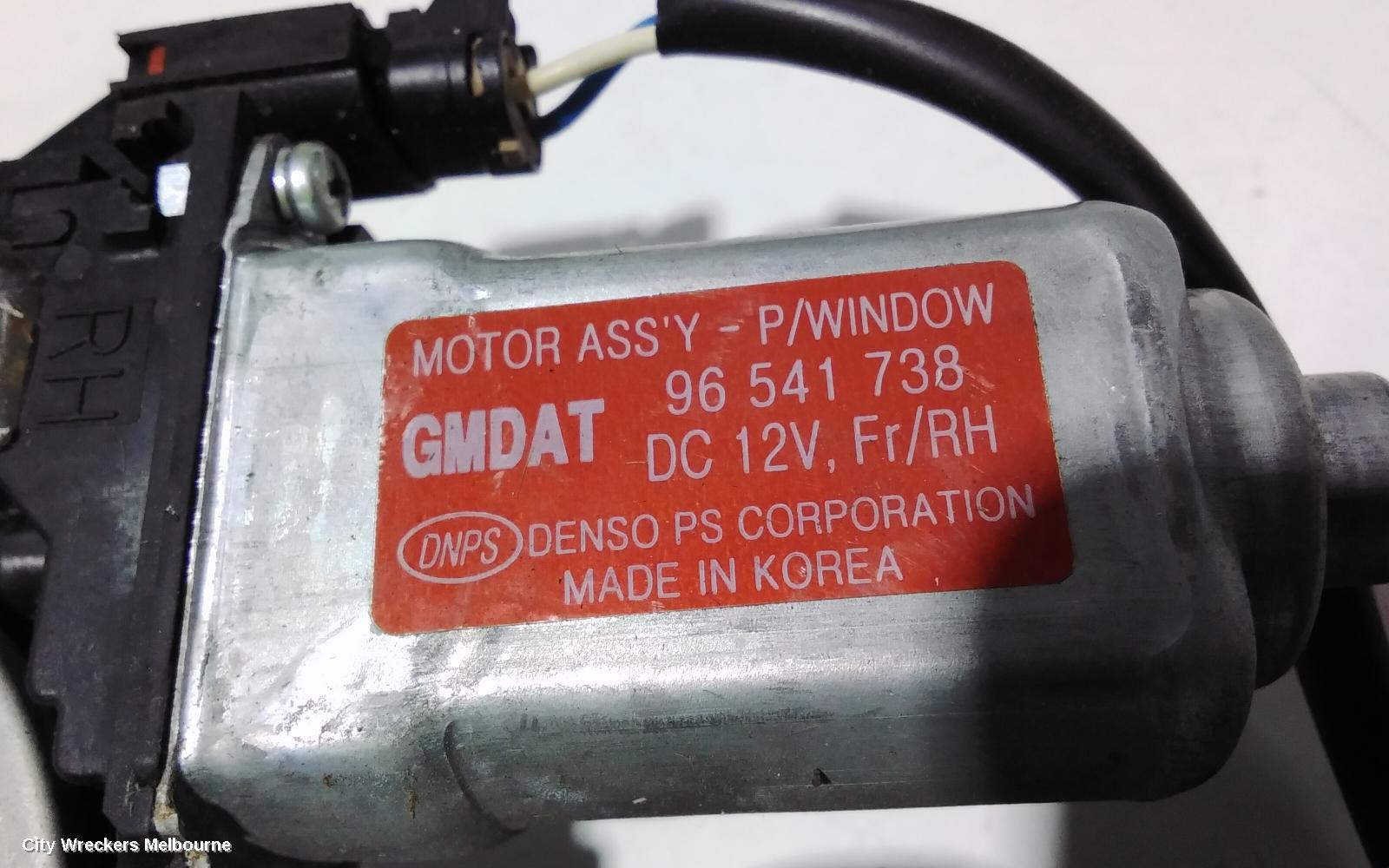 HOLDEN BARINA RIGHT FRONT WINDOW REG/MOTOR, TK, POWER, 5DR HATCH, 12/2005 - 12/2012 - Image 2