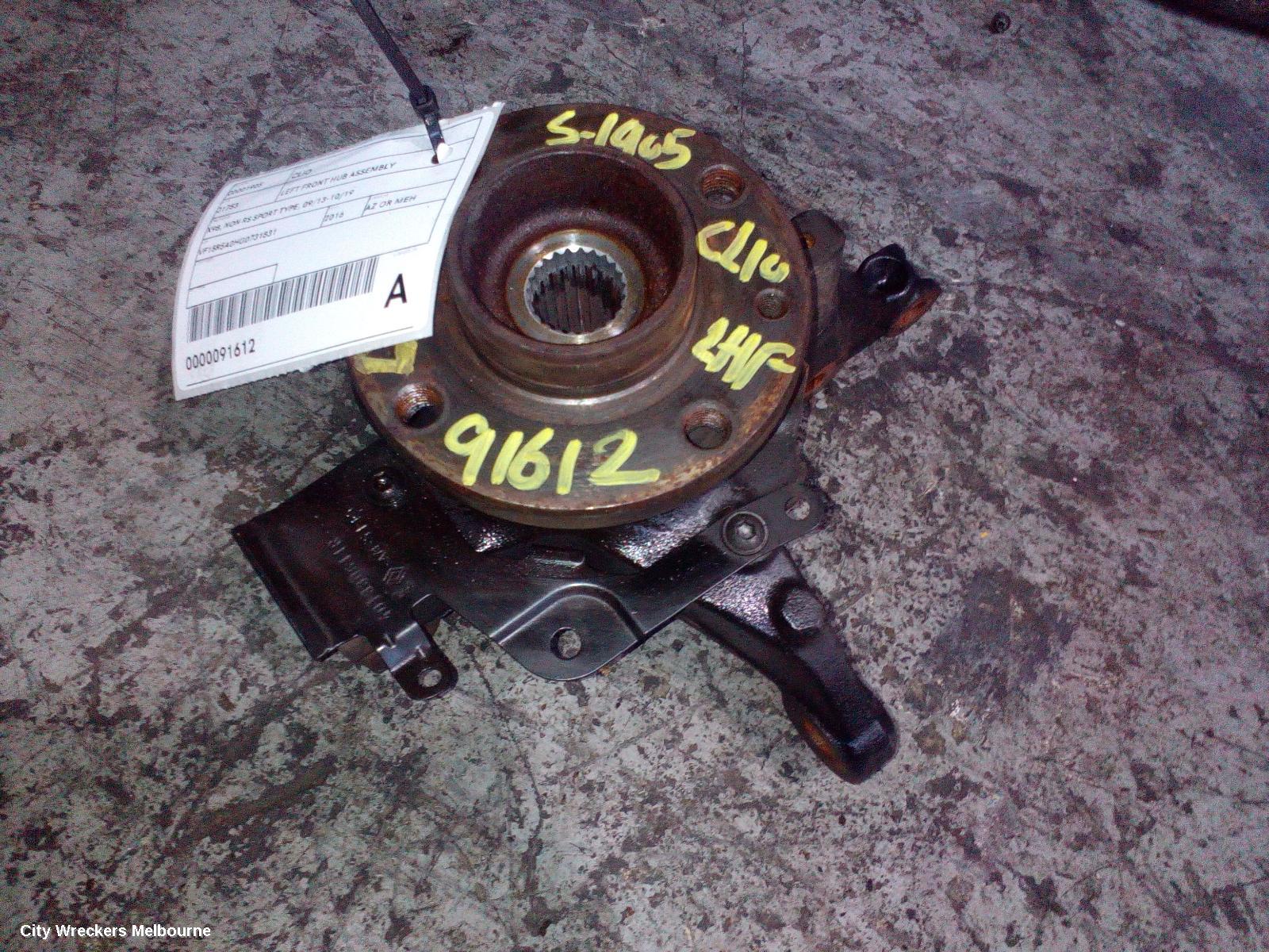 RENAULT CLIO LEFT FRONT HUB ASSEMBLY, X98, NON RS SPORT TYPE, 09/2013 - 10/2019 - Image 1