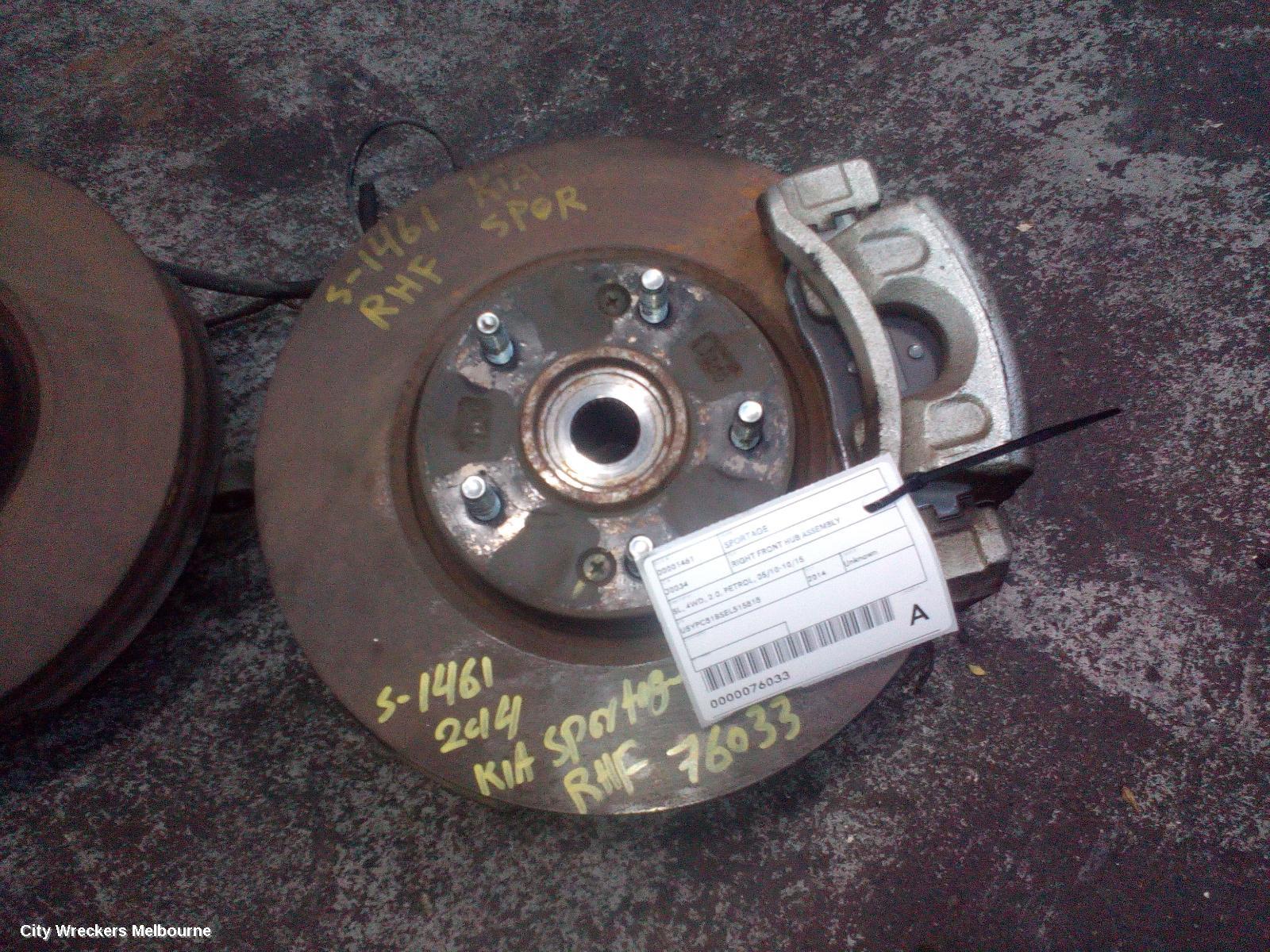 KIA SPORTAGE RIGHT FRONT HUB ASSEMBLY, SL, 4WD, PETROL, 05/2010 - 10/2015 - Image 1