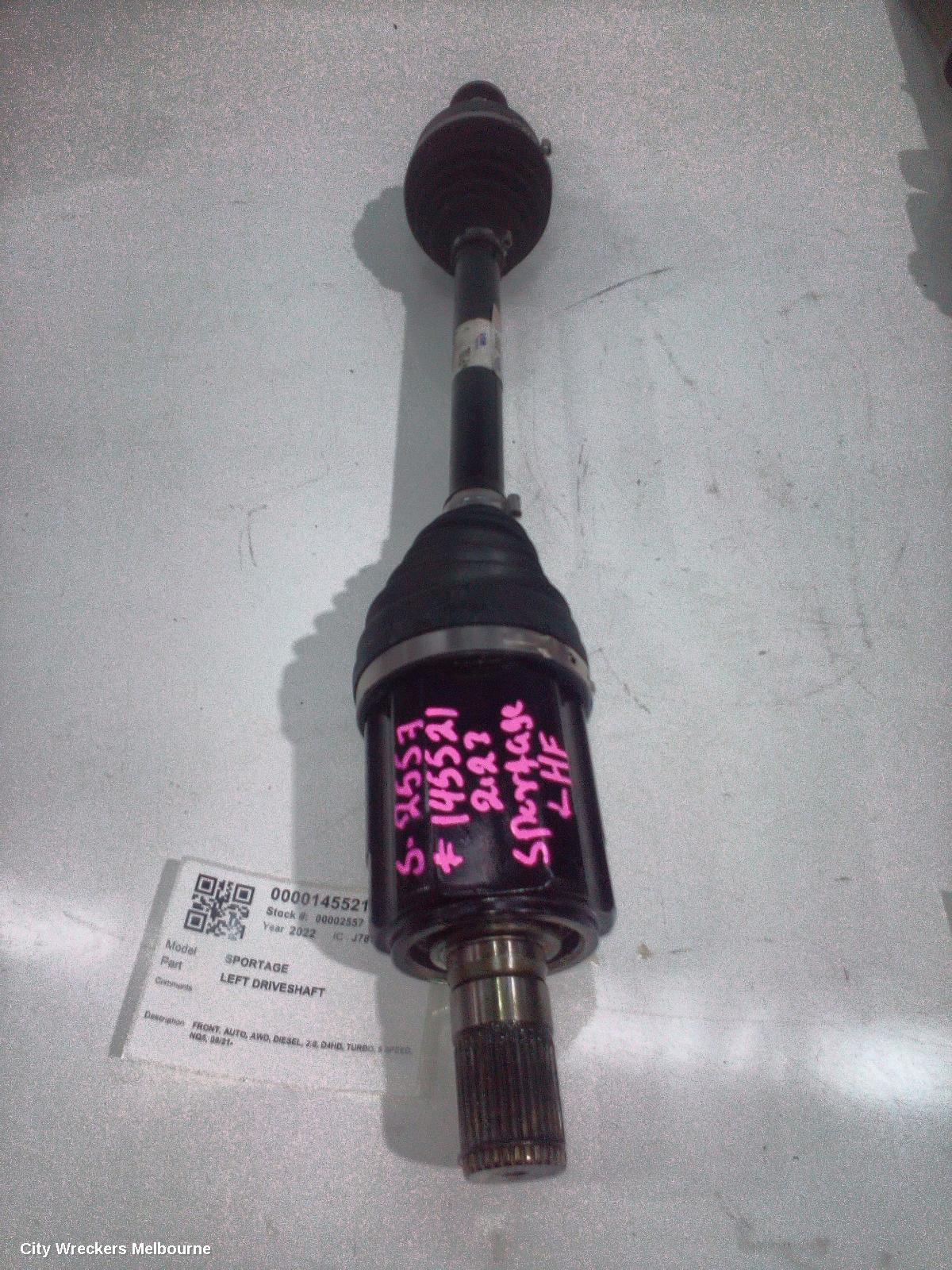 KIA SPORTAGE LEFT DRIVESHAFT, FRONT, AUTO, AWD, DIESEL, 2.0, D4HD, TURBO, 8 SPEED, NQ5, 09/2021 ONWARDS - Image 1