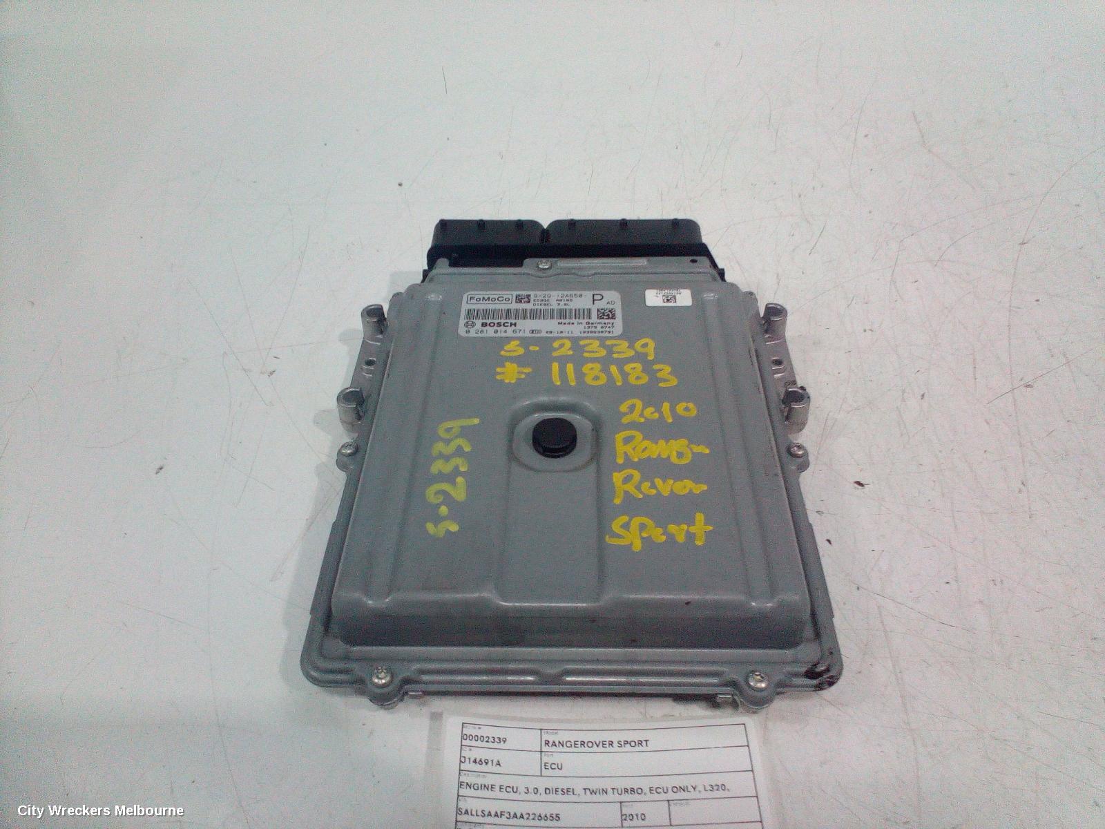 LAND ROVER RANGEROVER SPORT ECU, ENGINE ECU, 3.0, DIESEL, TWIN TURBO, ECU ONLY, L320, 09/2009 - 05/2013 - Image 2