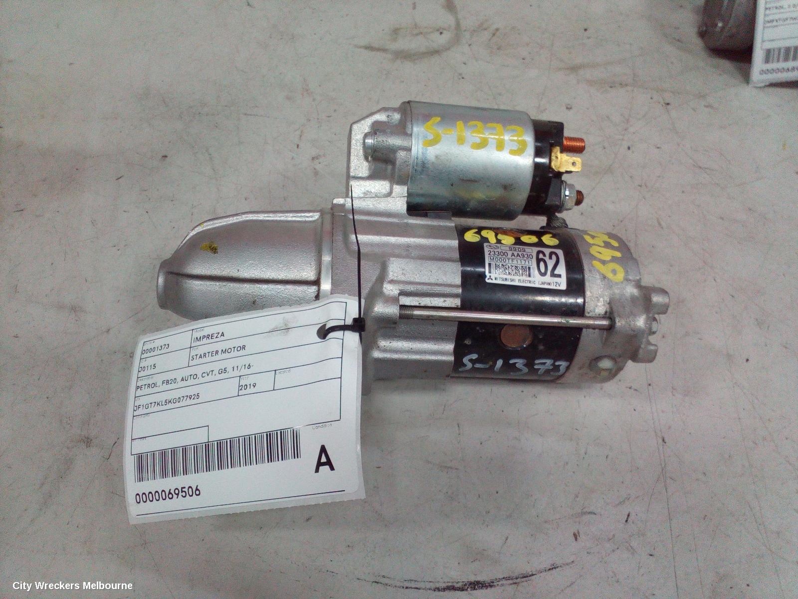 SUBARU IMPREZA STARTER, PETROL, FB20, AUTO, CVT, G5, 11/2016 ONWARDS - Image 2