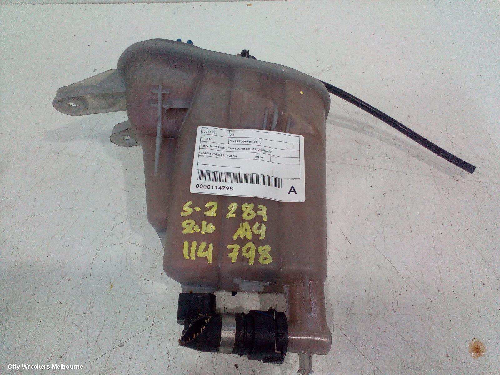 AUDI A4 OVERFLOW BOTTLE, 1.8/2.0, PETROL, TURBO, B8 8K, 02/2008 - 06/2012 - Image 1