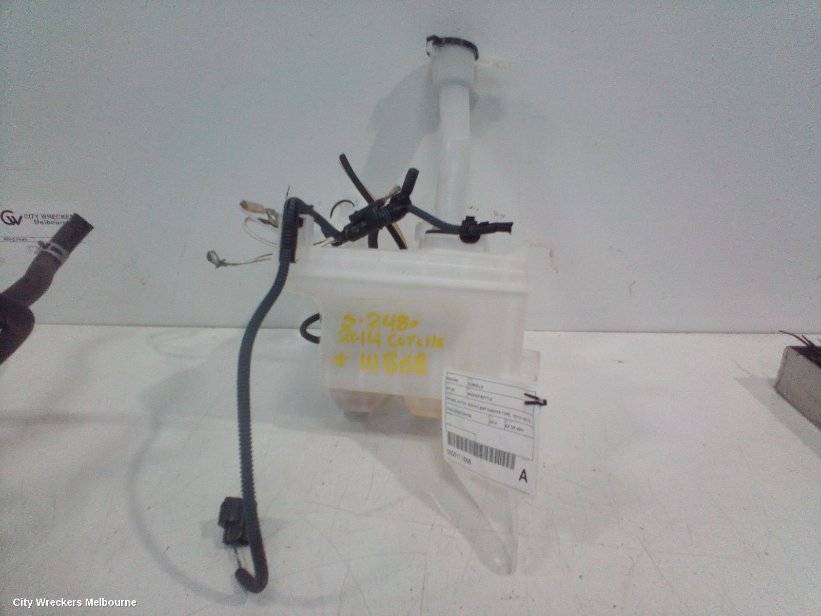 TOYOTA COROLLA WASHER BOTTLE, ZRE182R, HATCH, NON H/LAMP WASHER TYPE, 10/2012 - 06/2018 - Image 1