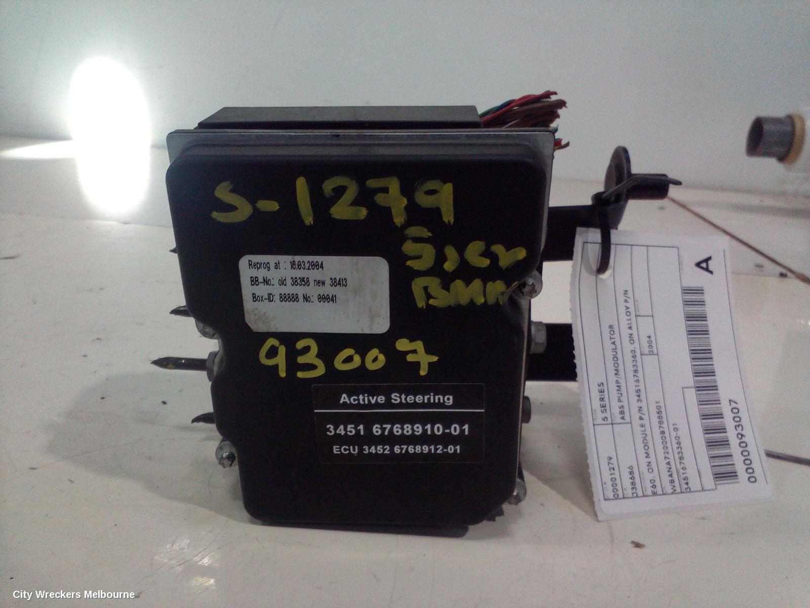 BMW 5 SERIES ABS PUMP/MODULATOR, E60, ON MODULE P/N 34516783360, ON ALLOY P/N 0265250217 P/N 34516774679, 10/2003 - 04/2010 - Image 1
