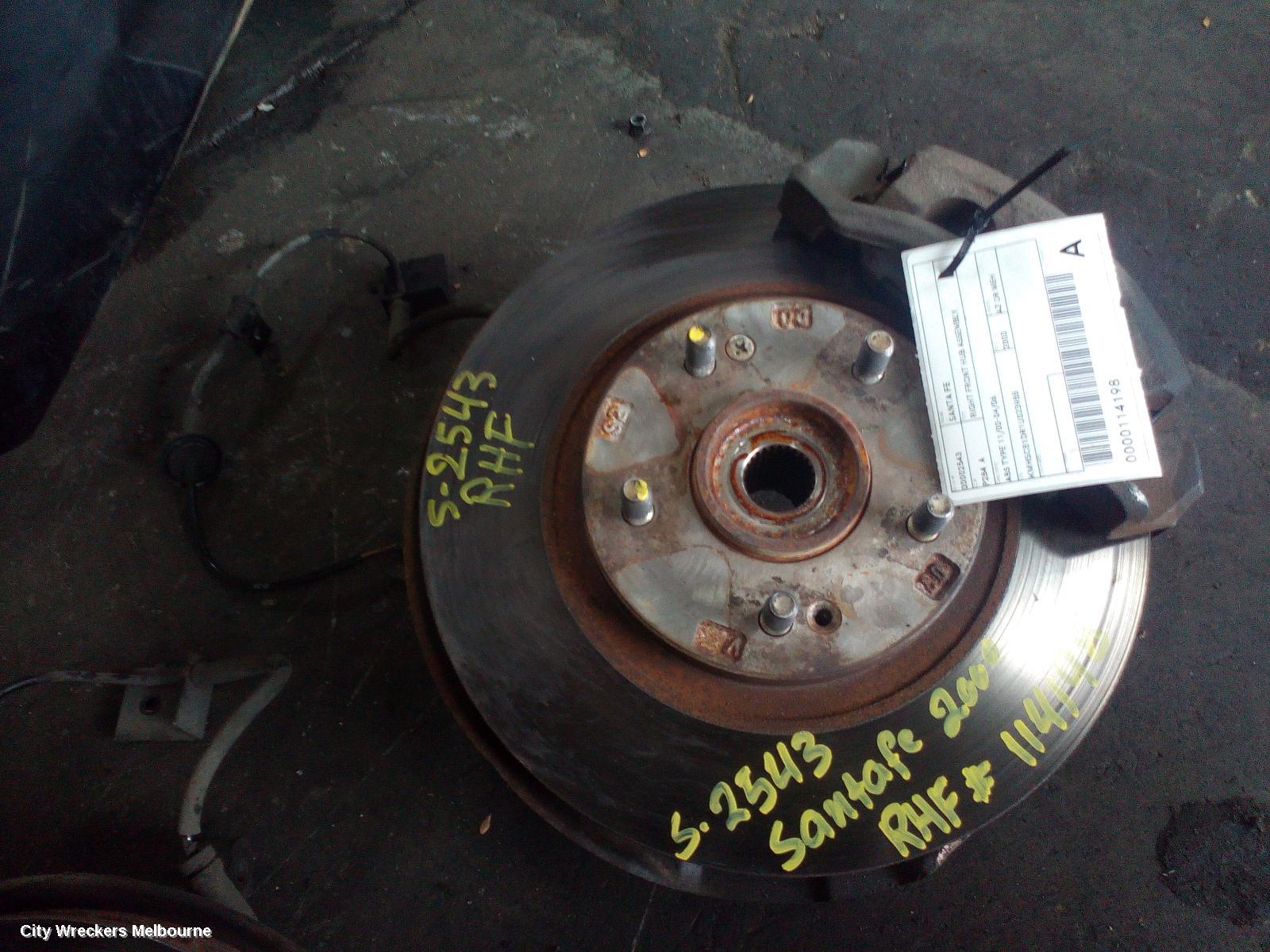 HYUNDAI SANTA FE RIGHT FRONT HUB ASSEMBLY, ABS TYPE 11/2000 - 04/2006 - Image 2