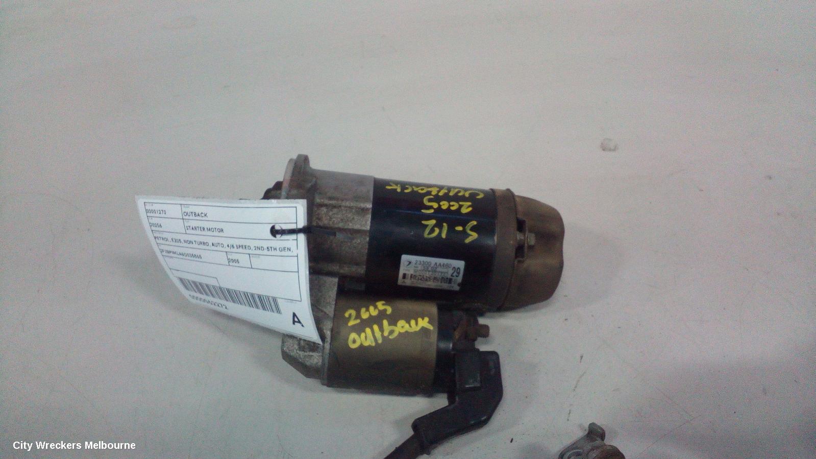 SUBARU OUTBACK STARTER, PETROL, EJ25, NON TURBO, AUTO, 4/6 SPEED, 2ND-5TH GEN, 09/1996 - 09/2012 - Image 3