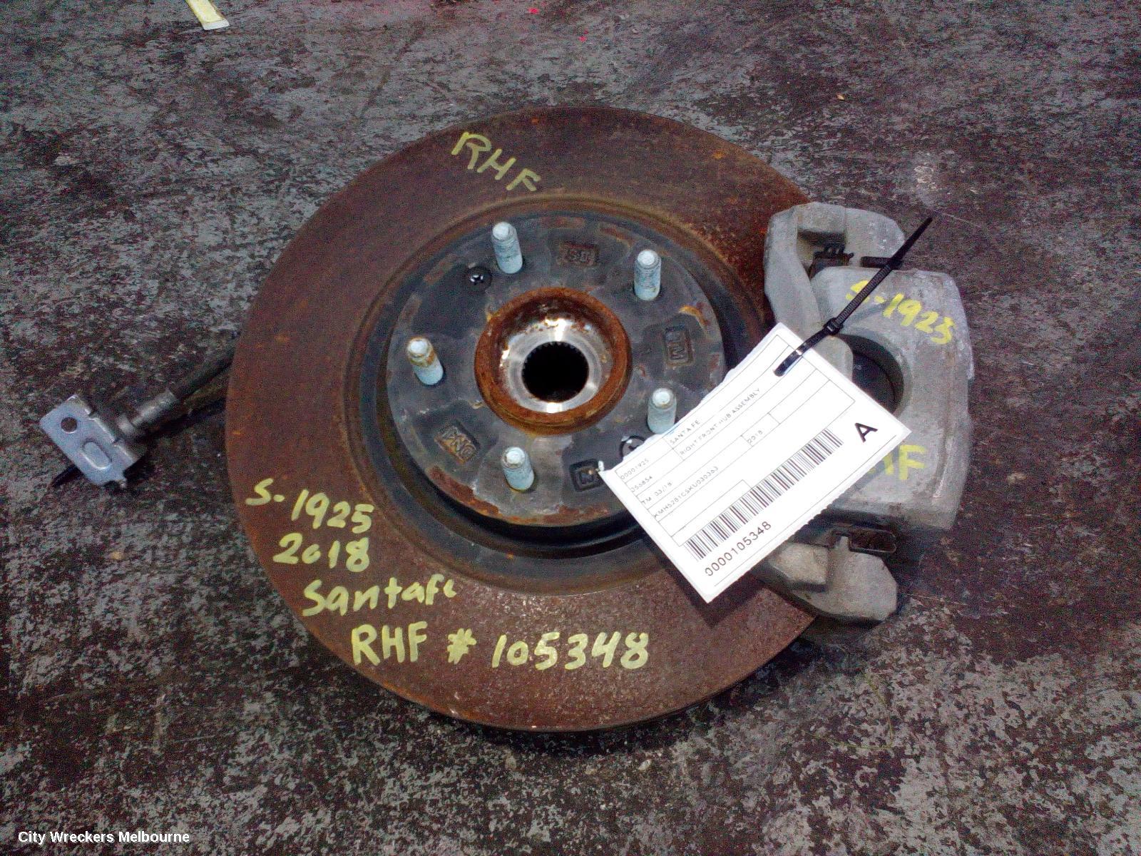 HYUNDAI SANTA FE RIGHT FRONT HUB ASSEMBLY, TM, 03/2018 - 10/2023 - Image 1