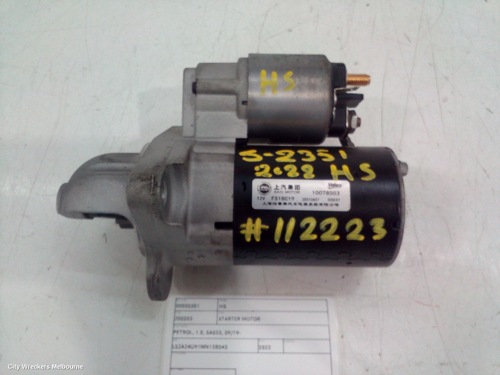 MG HS STARTER, PETROL, 1.5, SAS23, 09/2019 ONWARDS - Image 2