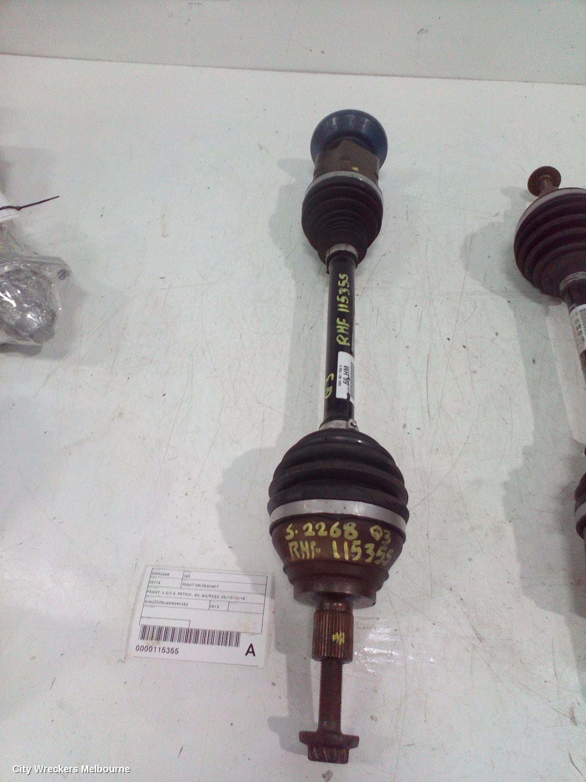 AUDI Q3 RIGHT DRIVESHAFT, FRONT, 2.0/2.5, PETROL, 8U, Q3/RSQ3, 03/2012 - 12/2018 - Image 2