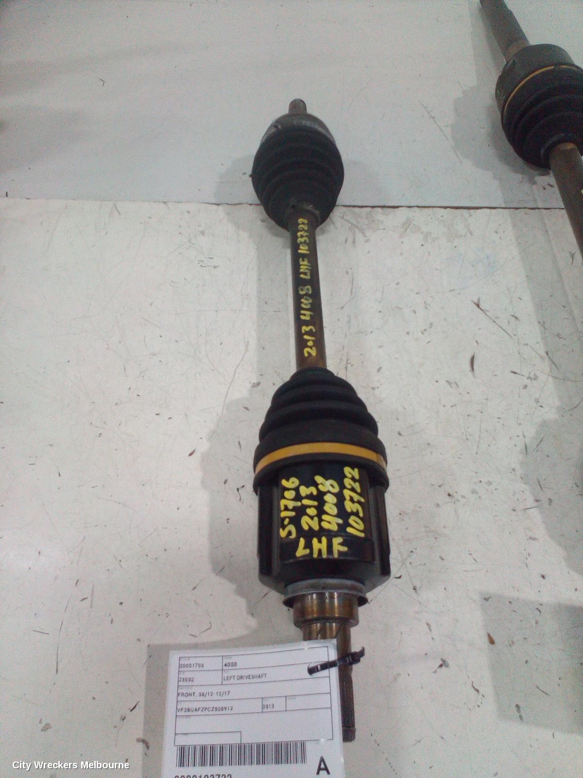 PEUGEOT 4008 LEFT DRIVESHAFT, FRONT, 06/2012 - 12/2017 - Image 2