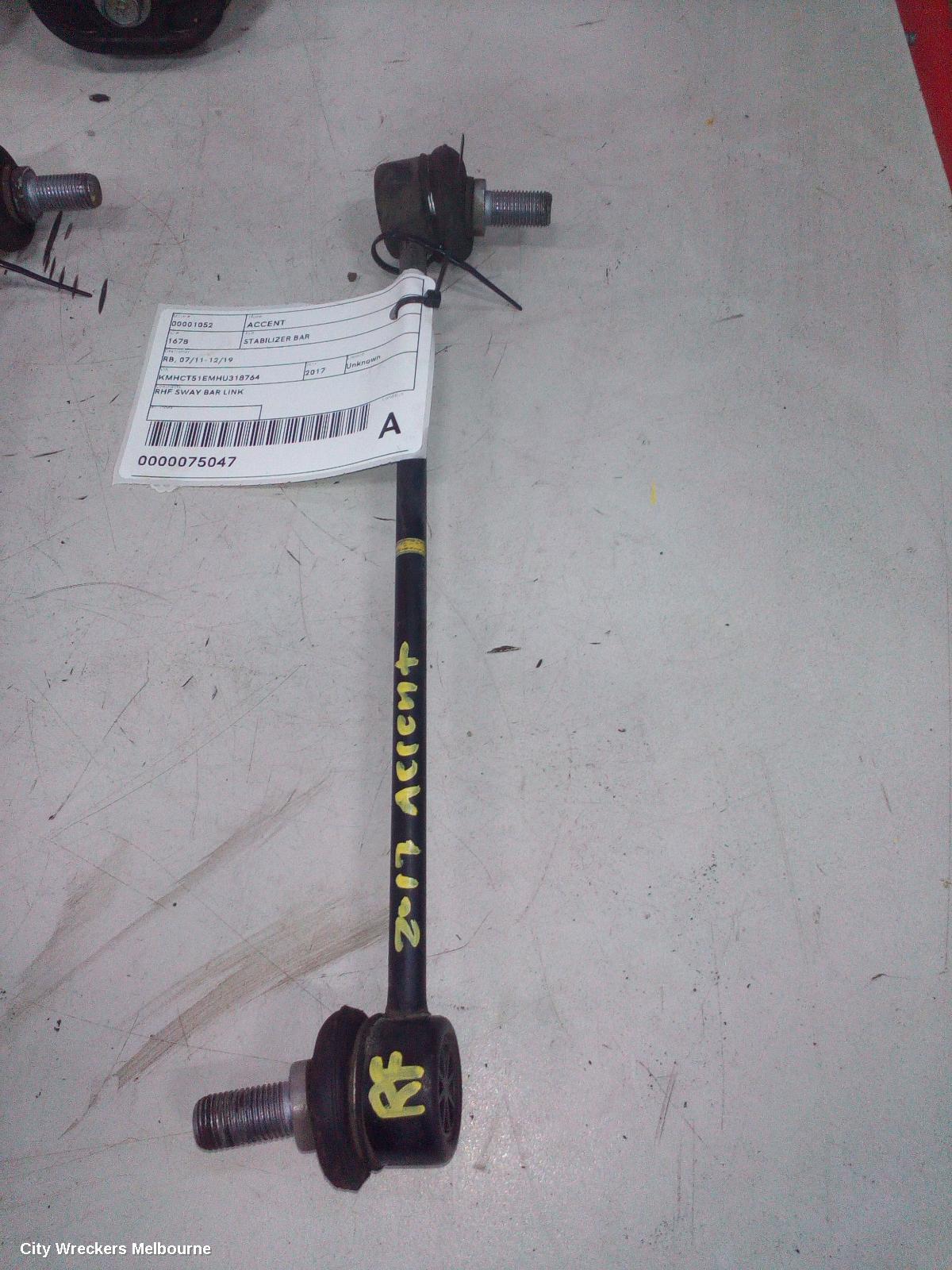 HYUNDAI ACCENT STABILISER BAR, RB, 05/2011 - 12/2019 - Image 1