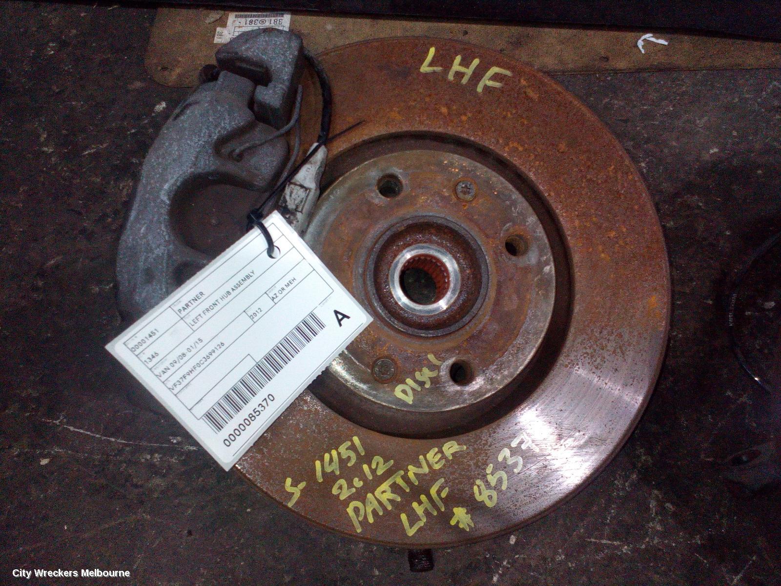 PEUGEOT PARTNER LEFT FRONT HUB ASSEMBLY, VAN 09/2008 - 01/2015 - Image 1