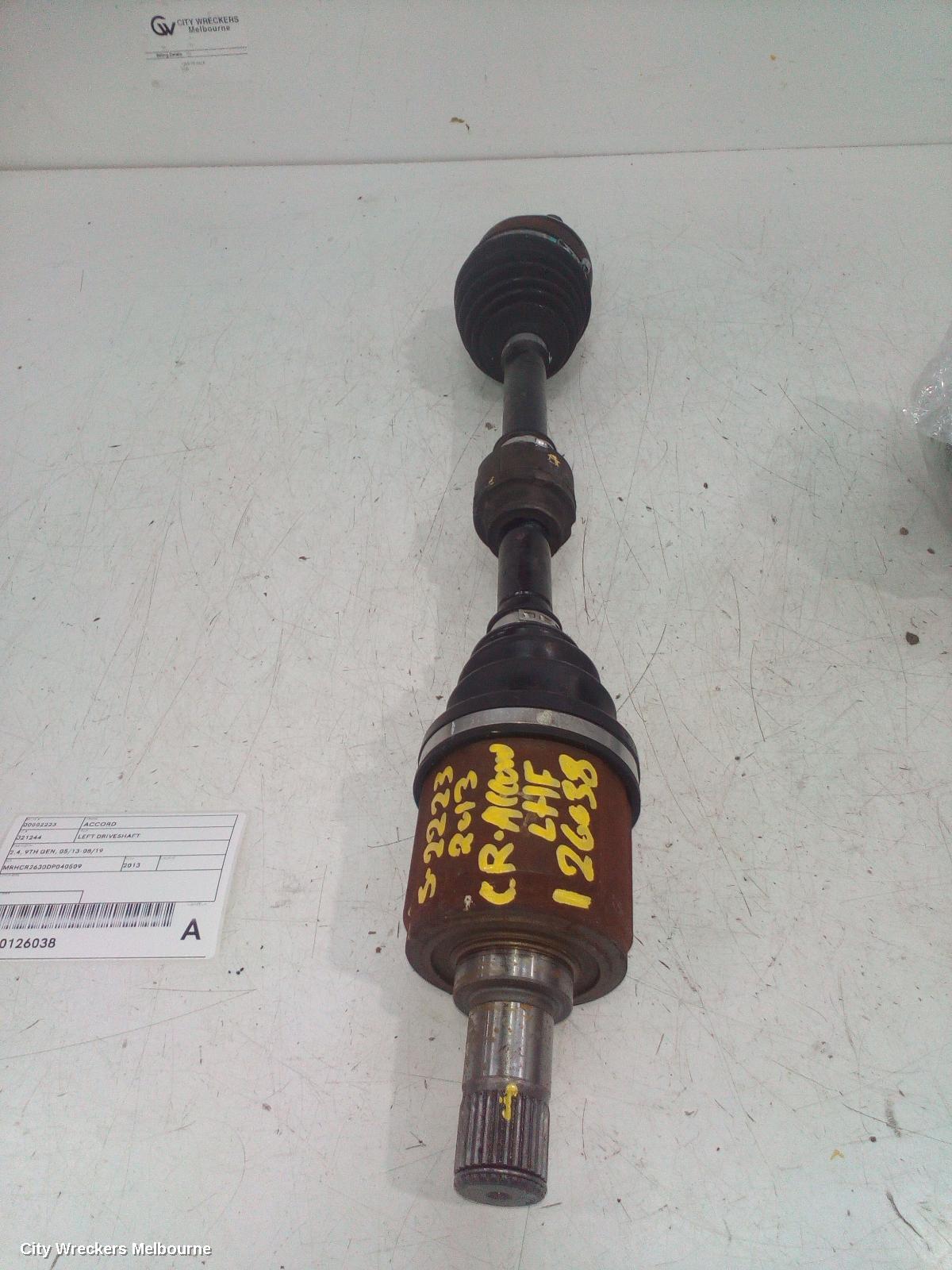 HONDA ACCORD LEFT DRIVESHAFT, 2.4, 9TH GEN, 05/2013 - 08/2019 - Image 2