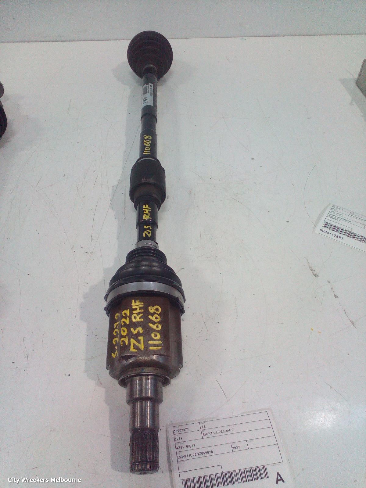 MG ZS RIGHT DRIVESHAFT, AZS1, AUTO T/M, PETROL, 1.5, 09/2017 ONWARDS - Image 1