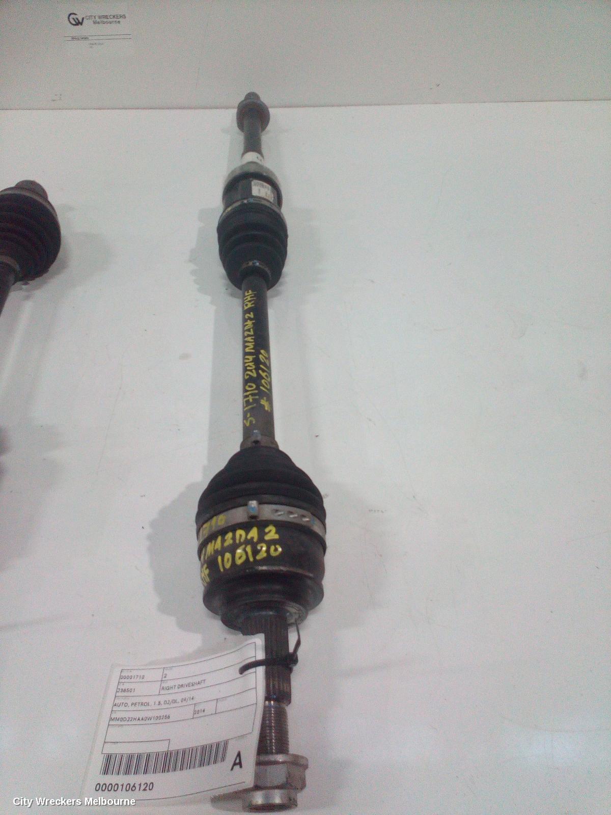 MAZDA 2 RIGHT DRIVESHAFT, AUTO, PETROL, 1.5, DJ/DL, 09/2014 ONWARDS - Image 1