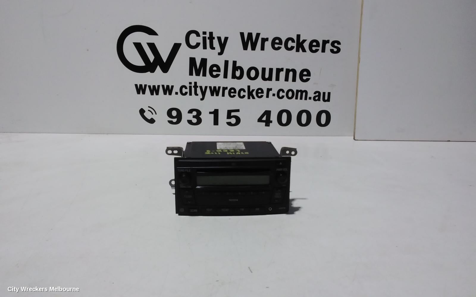 TOYOTA HIACE RADIO/CD/DVD/SAT/TV, SINGLE DISC CD PLAYER (P/N ON FACE 12848), TRH/KDH, 03/2005 - 04/2019 - Image 1