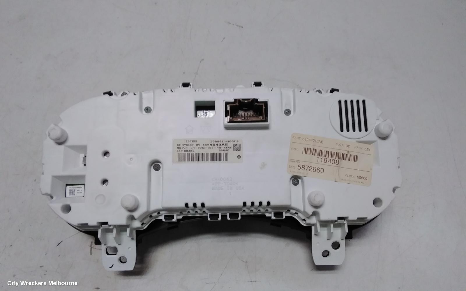 JEEP GRANDCHEROKEE INSTRUMENT CLUSTER, DIESEL, 3.0, AUTO T/M, DIGITAL TYPE, WK, 04/2013 - 02/2022 - Image 3