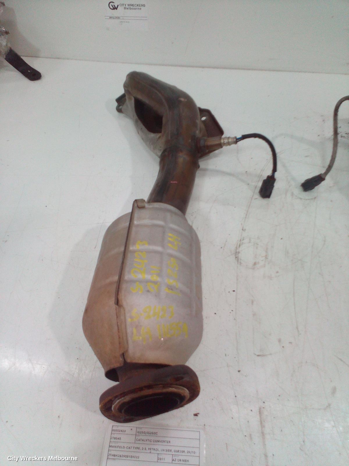 LEXUS IS250/IS250C CATALYTIC CONVERTER, MANIFOLD-CAT TYPE, 2.5, PETROL, LH SIDE, GSE20R, 09/2010 - 12/2014 - Image 1