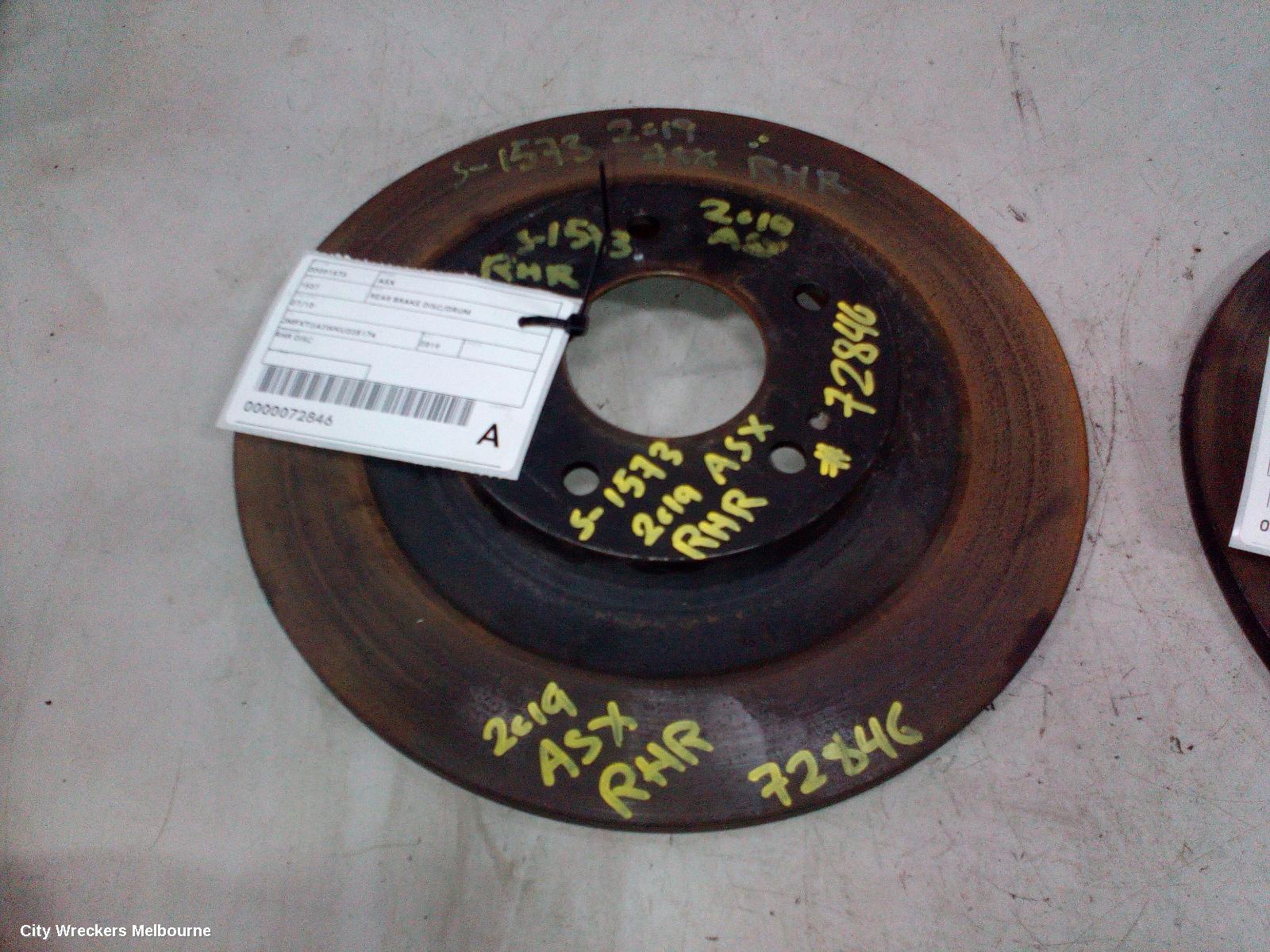 MITSUBISHI ASX REAR BRAKE DISC/DRUM, 05/2010 ONWARDS - Image 1