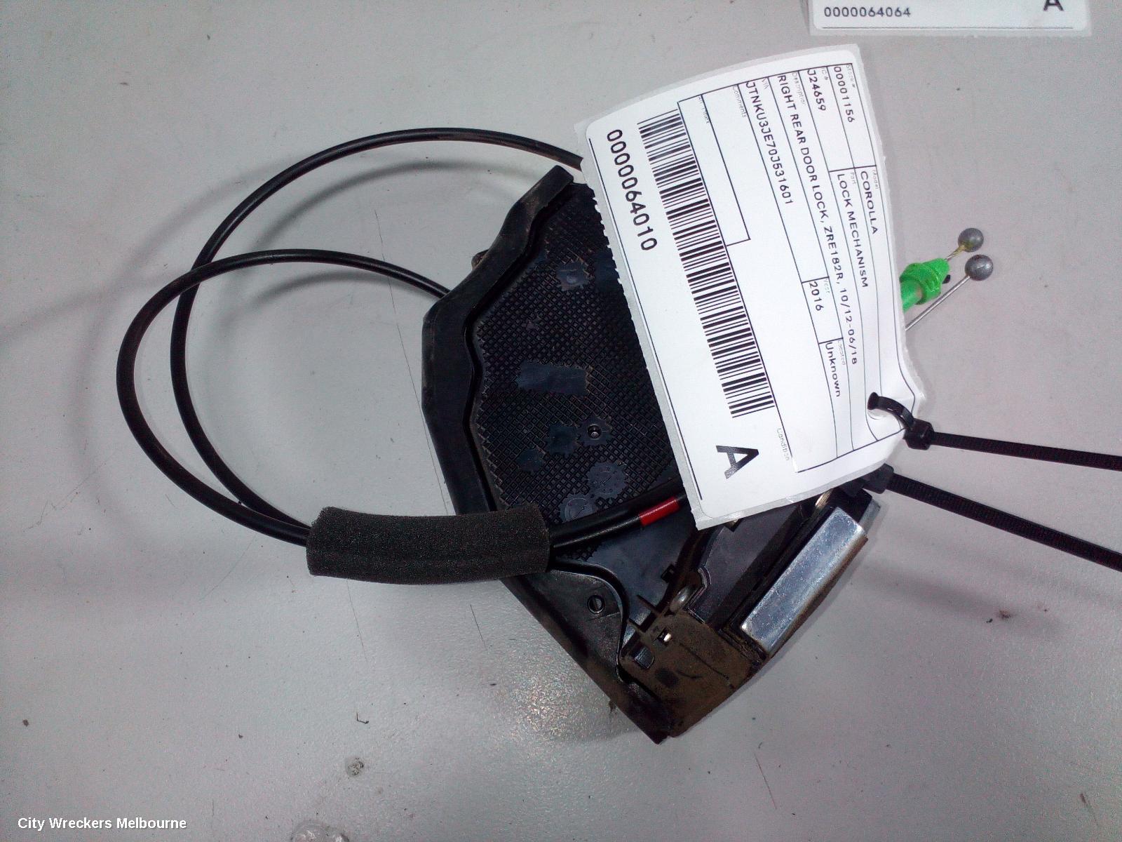 TOYOTA COROLLA DOOR/BOOT/GATE LOCK, RIGHT REAR DOOR LOCK, ZRE182R, ASCENT/ASCENT SPORT/LEVIN SX/SX/ZR, 10/2012 - 06/2018 - Image 1