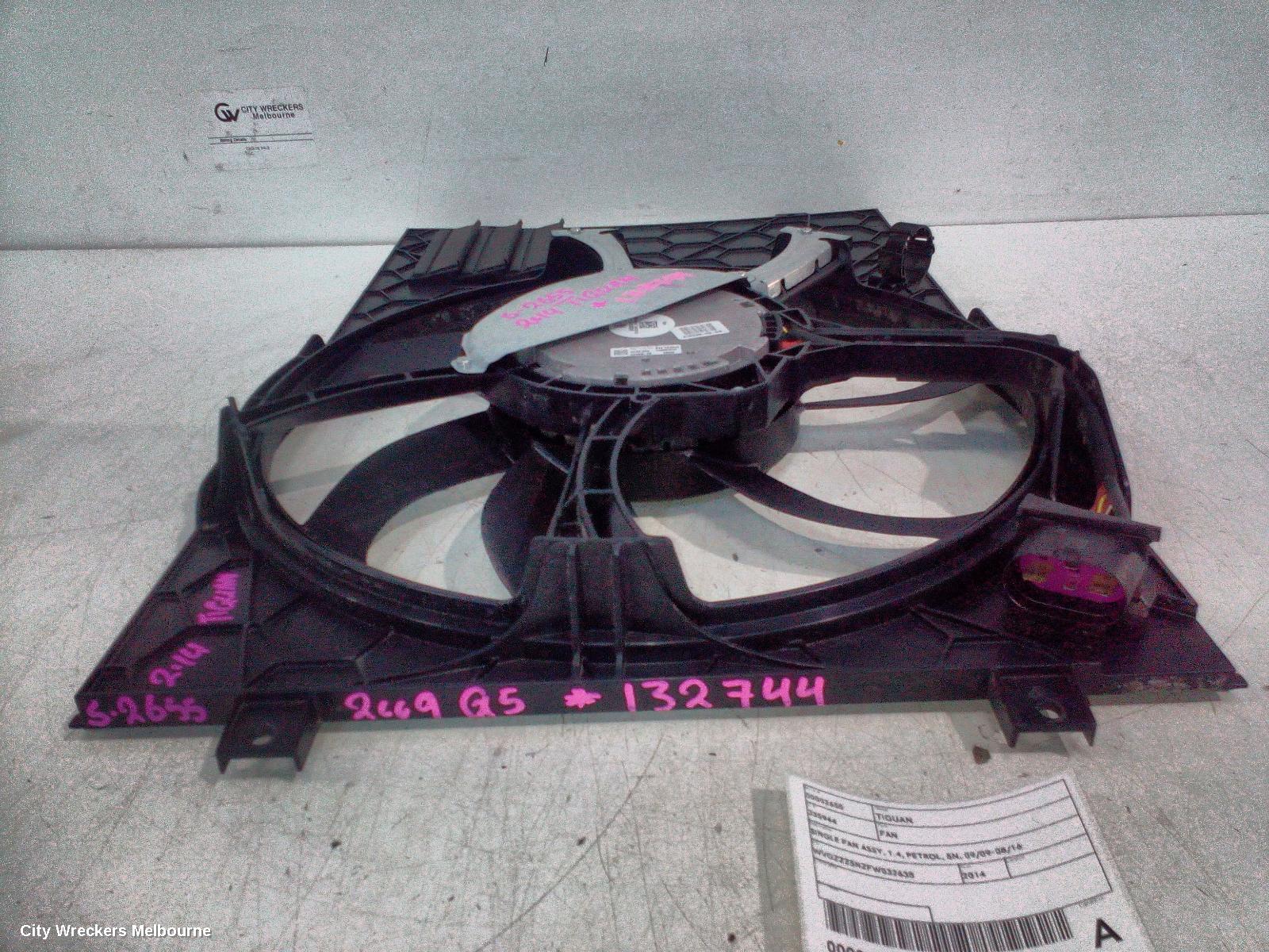 VOLKSWAGEN TIGUAN FAN, SINGLE FAN ASSY, 1.4, PETROL, 5N, 09/2009 - 08/2016 - Image 2