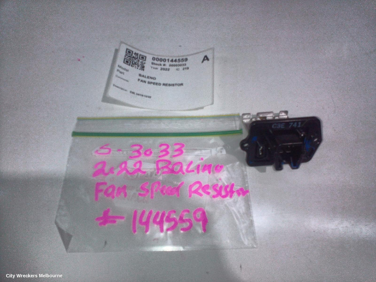 SUZUKI BALENO FAN SPEED RESISTOR, EW, 04/2016 - 12/2022 - Image 1