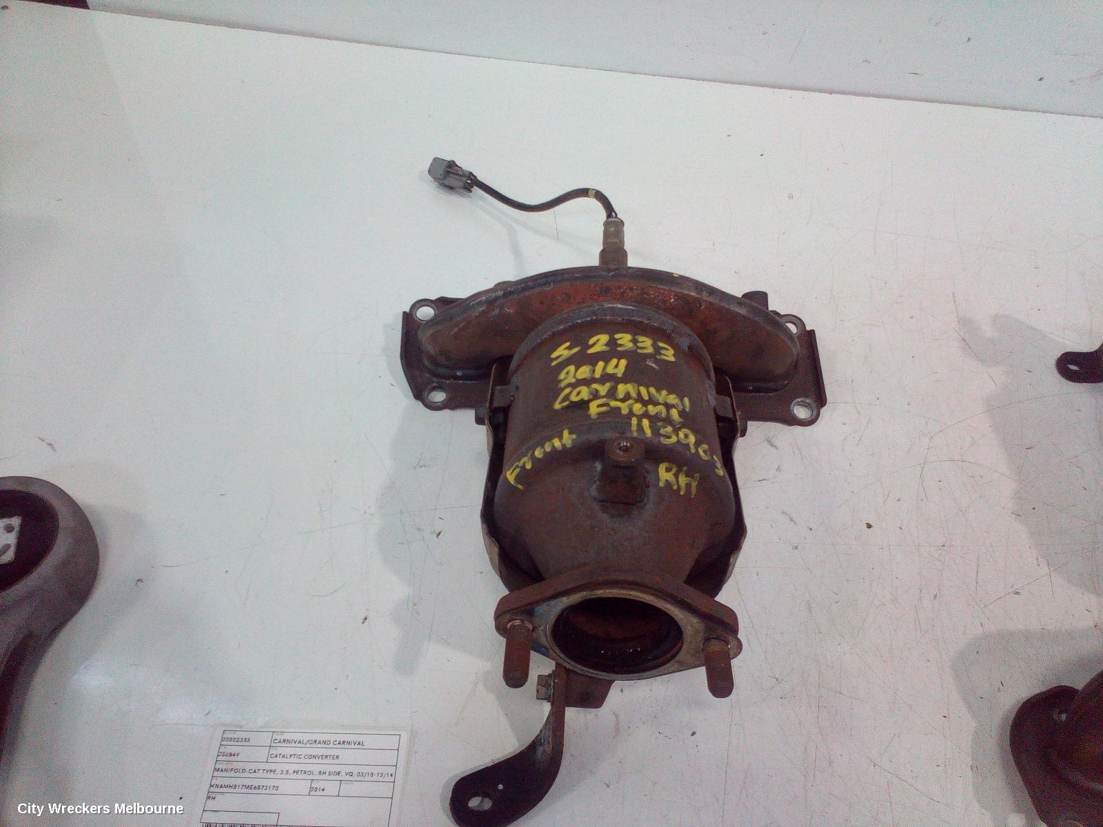 KIA CARNIVAL/GRAND CARNIVAL CATALYTIC CONVERTER, MANIFOLD-CAT TYPE, 3.5, PETROL, RH SIDE, VQ, 03/2010 - 12/2014 - Image 2