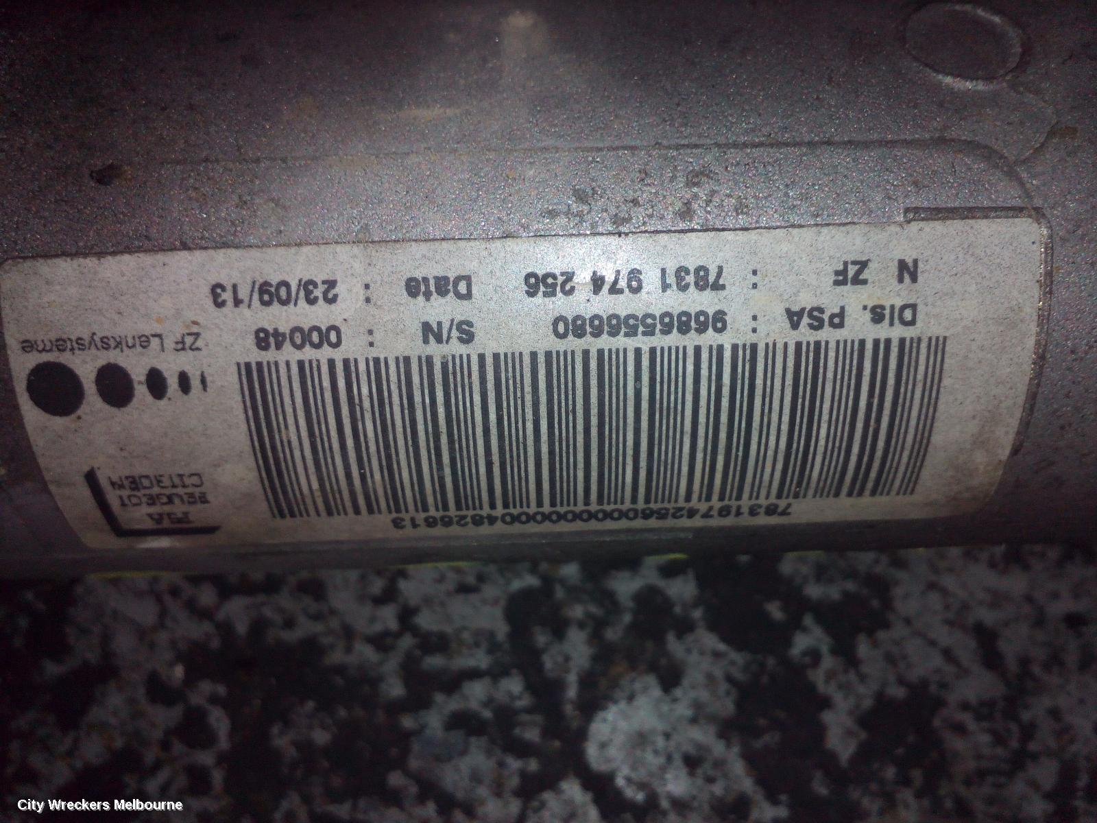 PEUGEOT 508 STEERING BOX/RACK, 07/2011 - 12/2017 - Image 2