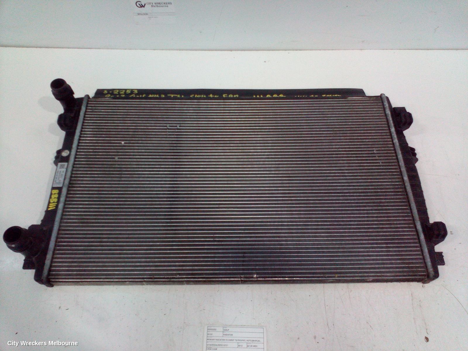 VOLKSWAGEN GOLF RADIATOR, PRIMARY RADIATOR (CLOSEST TO ENGINE), AUTO/MANUAL, 1.4, PETROL, GEN 7, 12/2012 - 08/2020 - Image 2