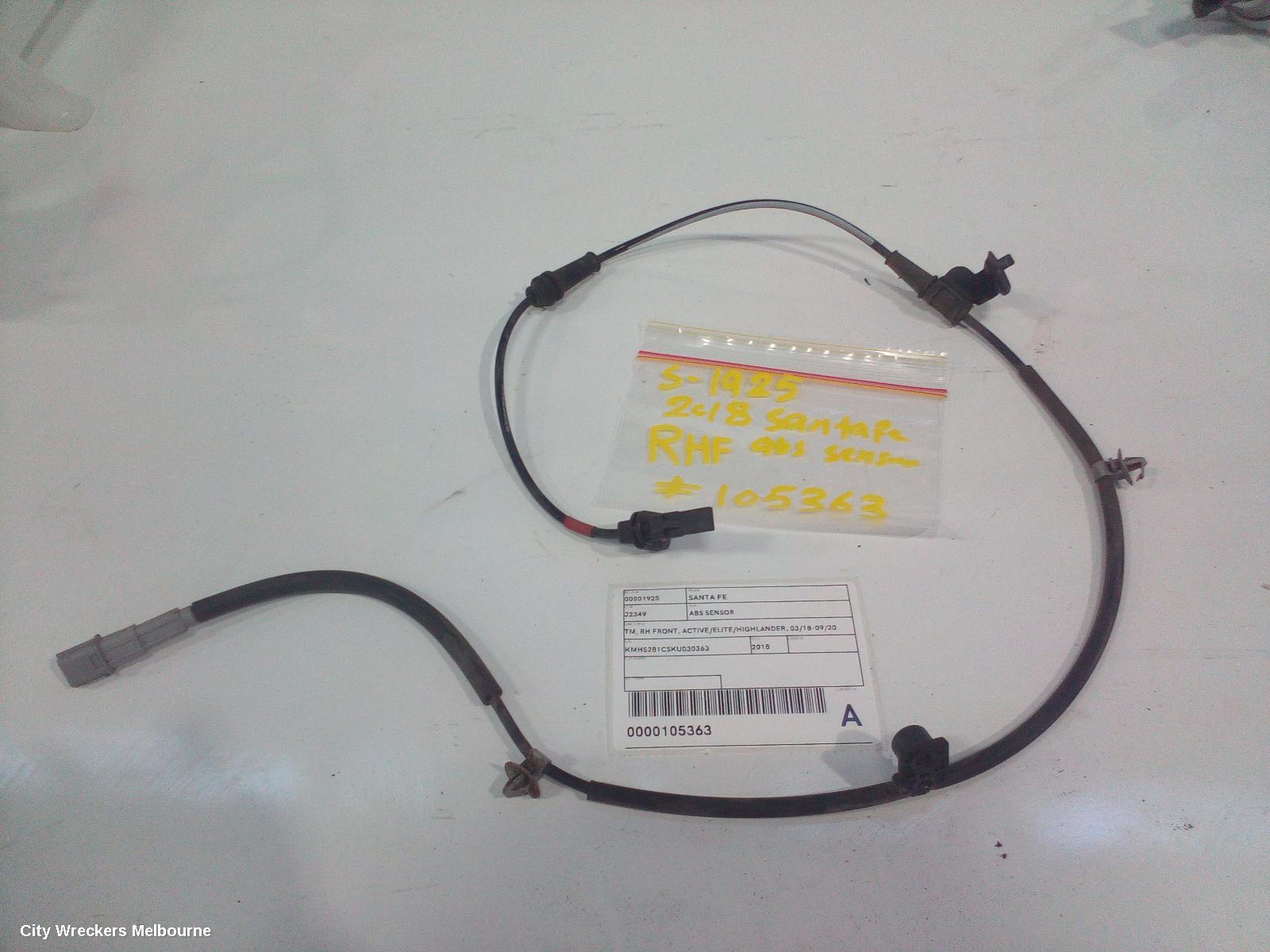 HYUNDAI SANTA FE ABS SENSOR, TM, RH FRONT, ACTIVE/ELITE/HIGHLANDER, 03/2018 - 09/2020 - Image 2