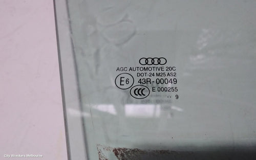 AUDI A3 RIGHT FRONT DOOR WINDOW, 8V, 4DR SEDAN, 10/2013 - 10/2020 - Image 2