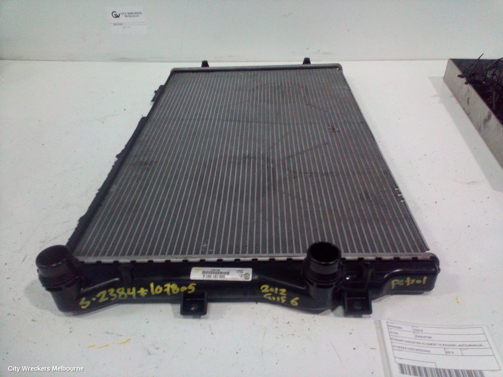 VOLKSWAGEN GOLF RADIATOR, PRIMARY RADIATOR (CLOSEST TO ENGINE), AUTO/MANUAL, 1.4, PETROL, CAVD CODE, GEN 6, 10/2008 - 01/2016 - Image 1