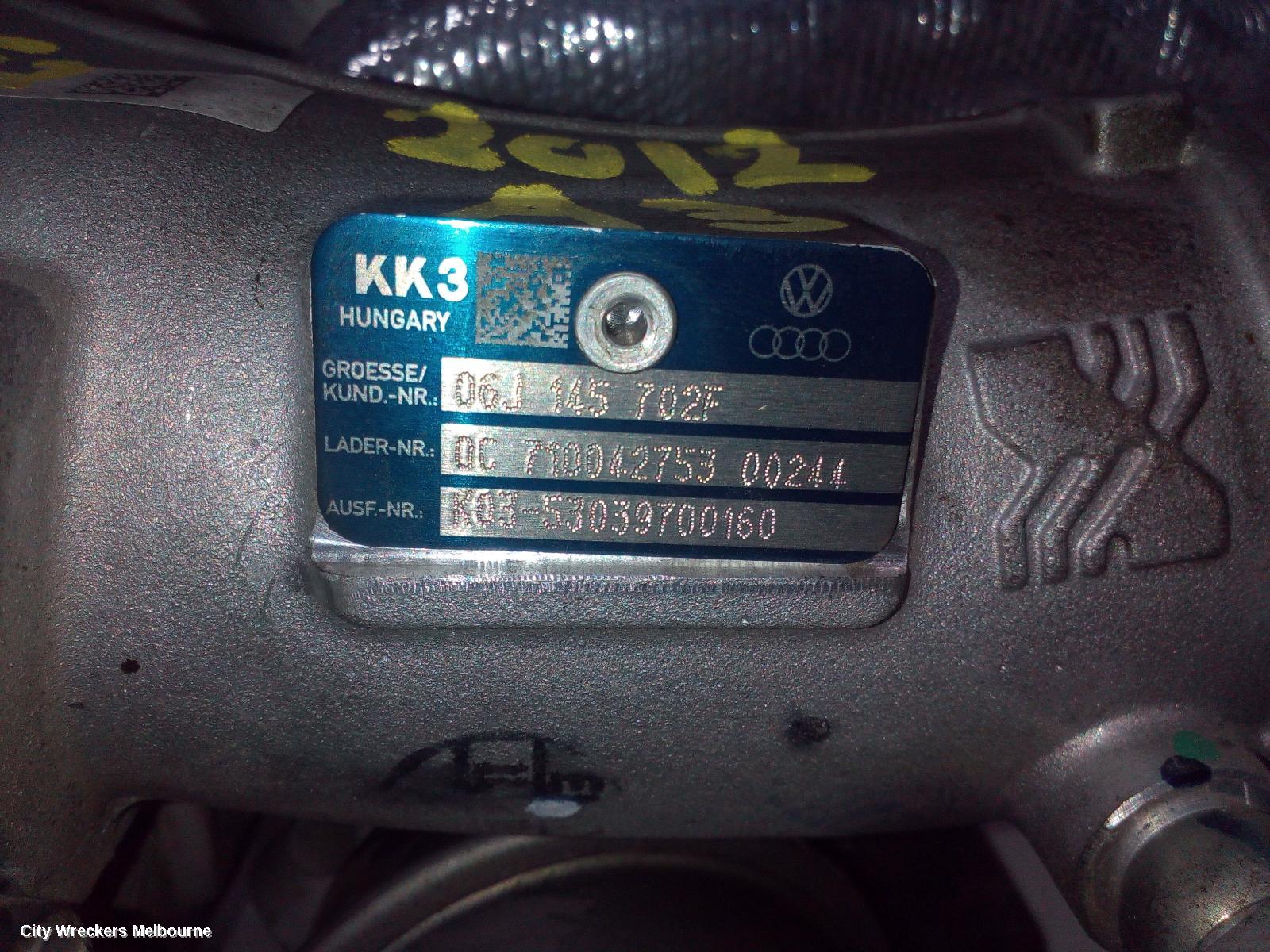 AUDI A3 TURBO SUPERCHARGER, PETROL, 1.8, CDAA CODE, 8P, 05/2007 - 04/2013 - Image 3