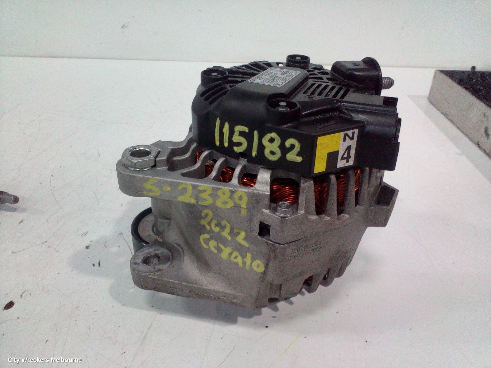 KIA CERATO ALTERNATOR, PETROL, 2.0, G4NA, BD, 04/2018 ONWARDS - Image 1