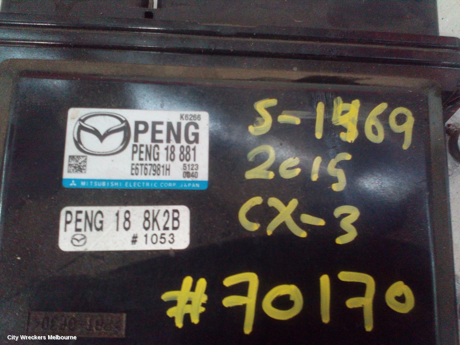 MAZDA CX3 ECU, ENGINE ECU, 2.0, PETROL, ECU ONLY, P/N PS1X18881, DK, 03/2015 ONWARDS - Image 1