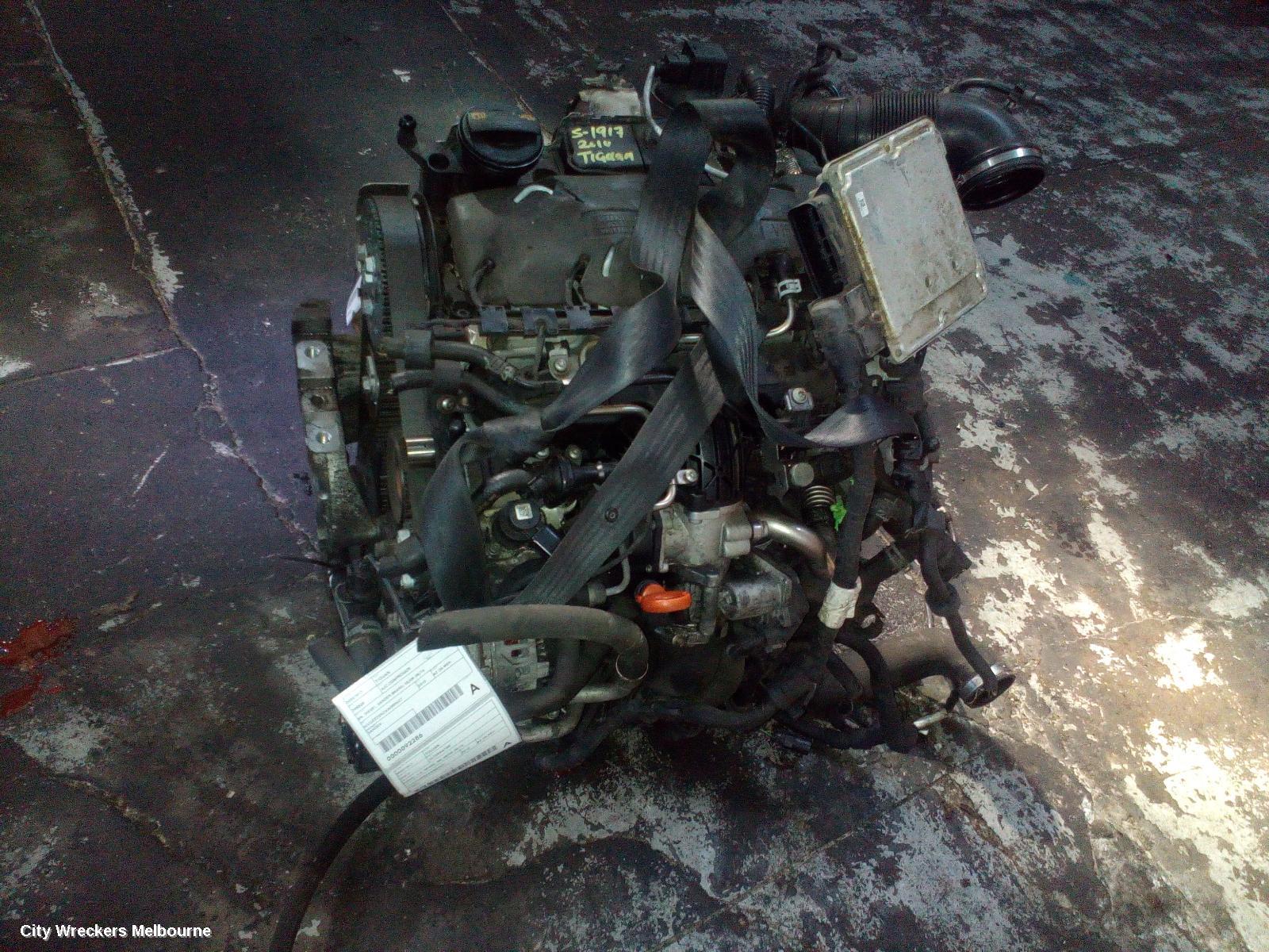 VOLKSWAGEN TIGUAN ENGINE, DIESEL, 2.0, TURBO, 5N, CBAB CODE, 07/2009 - 08/2016 - Image 1