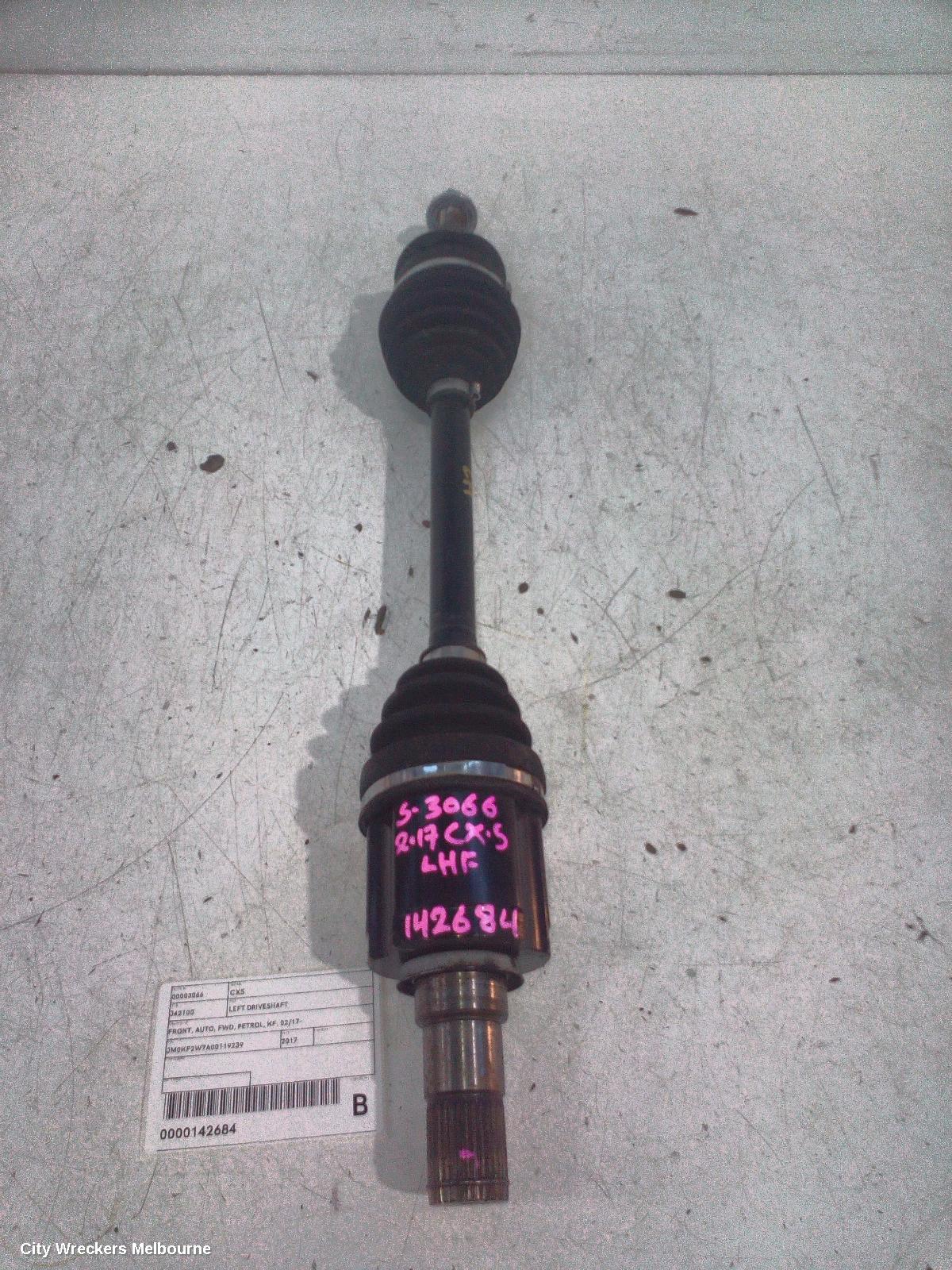 MAZDA CX5 LEFT DRIVESHAFT, FRONT, AUTO, FWD, PETROL, KF, 02/2017 ONWARDS - Image 2